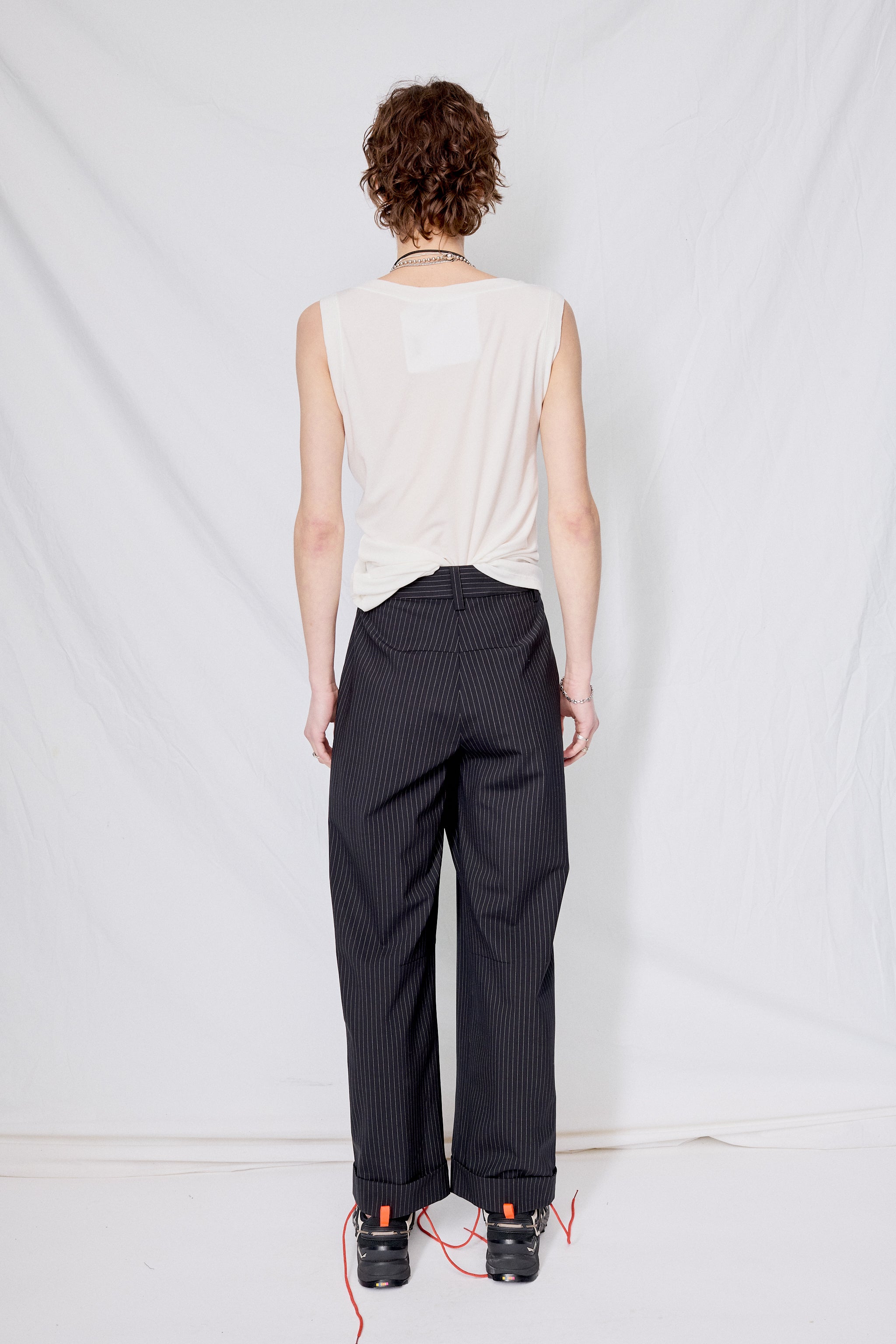 Pinstripe Overlapping Relaxed Trouser
