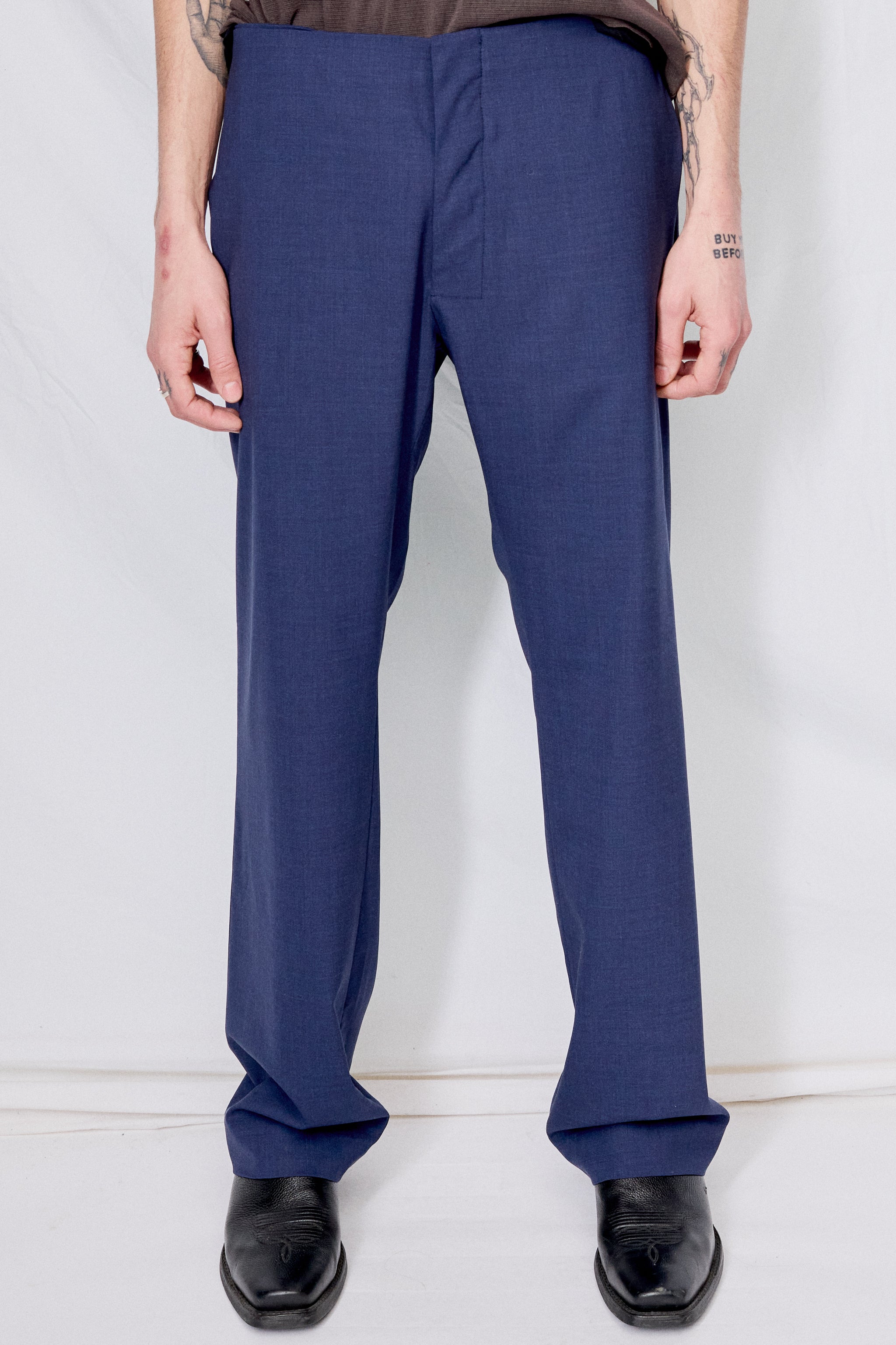 No.205 Blue Loro Piana Fine Wool Tailored Trousers