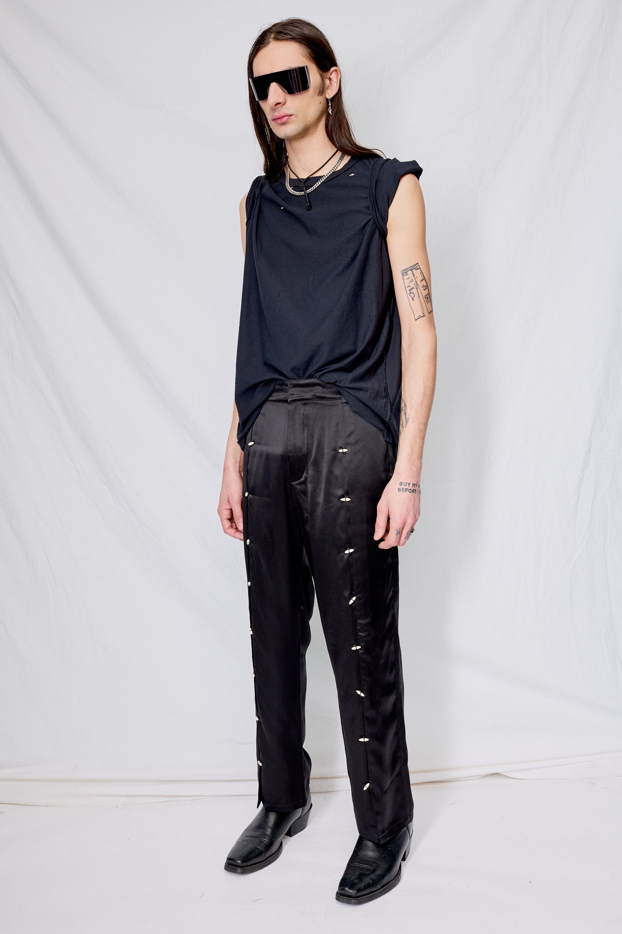 Black Montadito Silk Pants