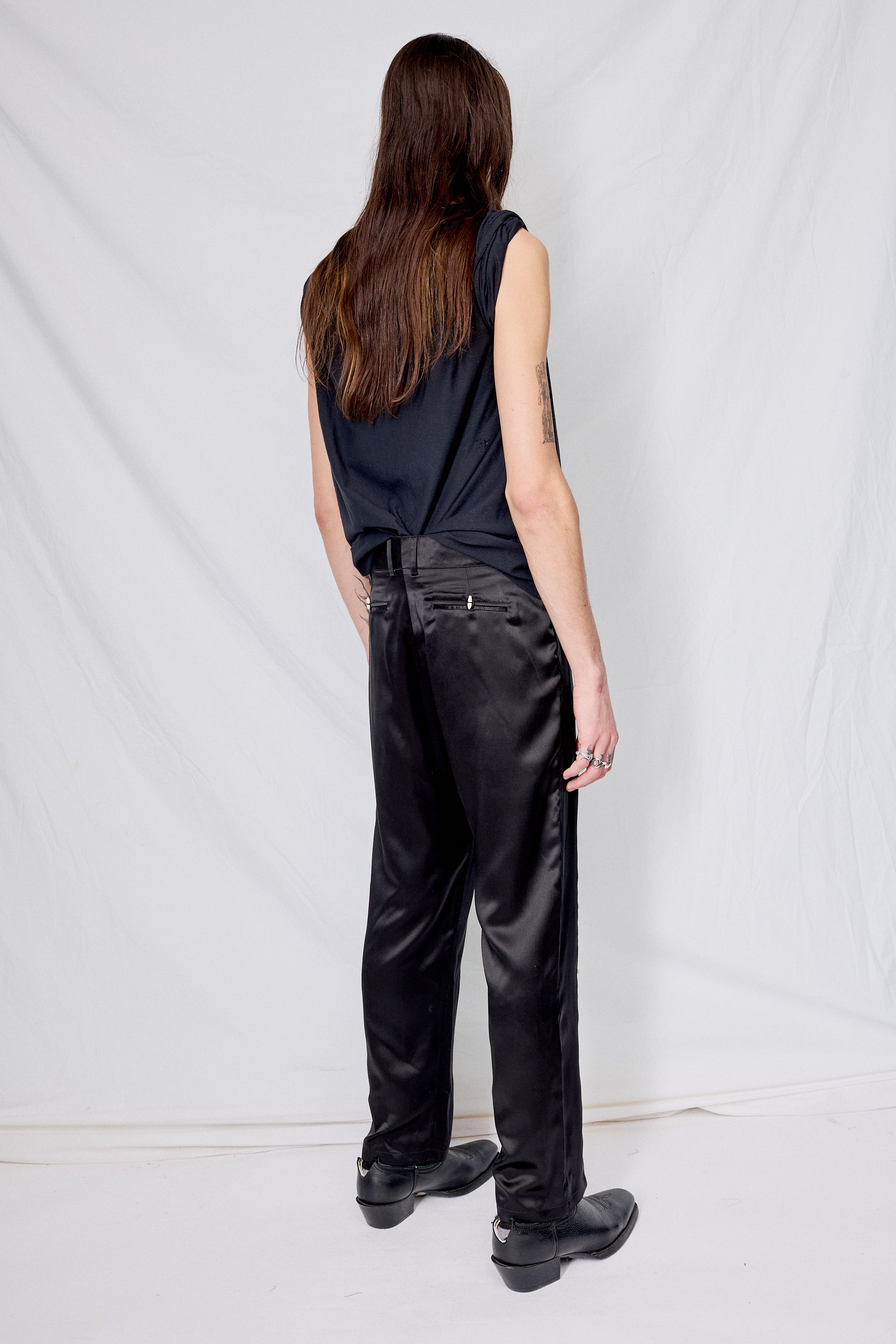 Black Montadito Silk Pants