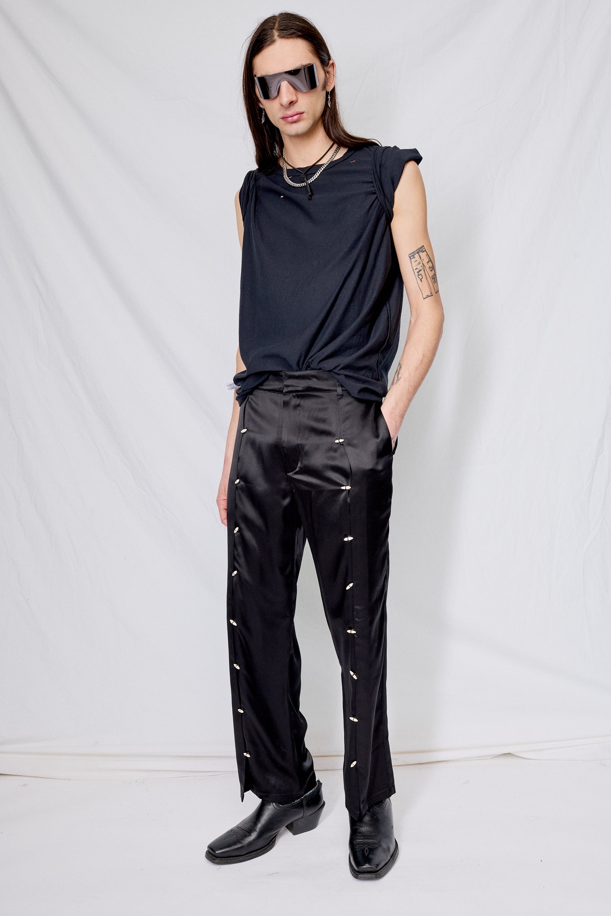 Black Montadito Silk Pants