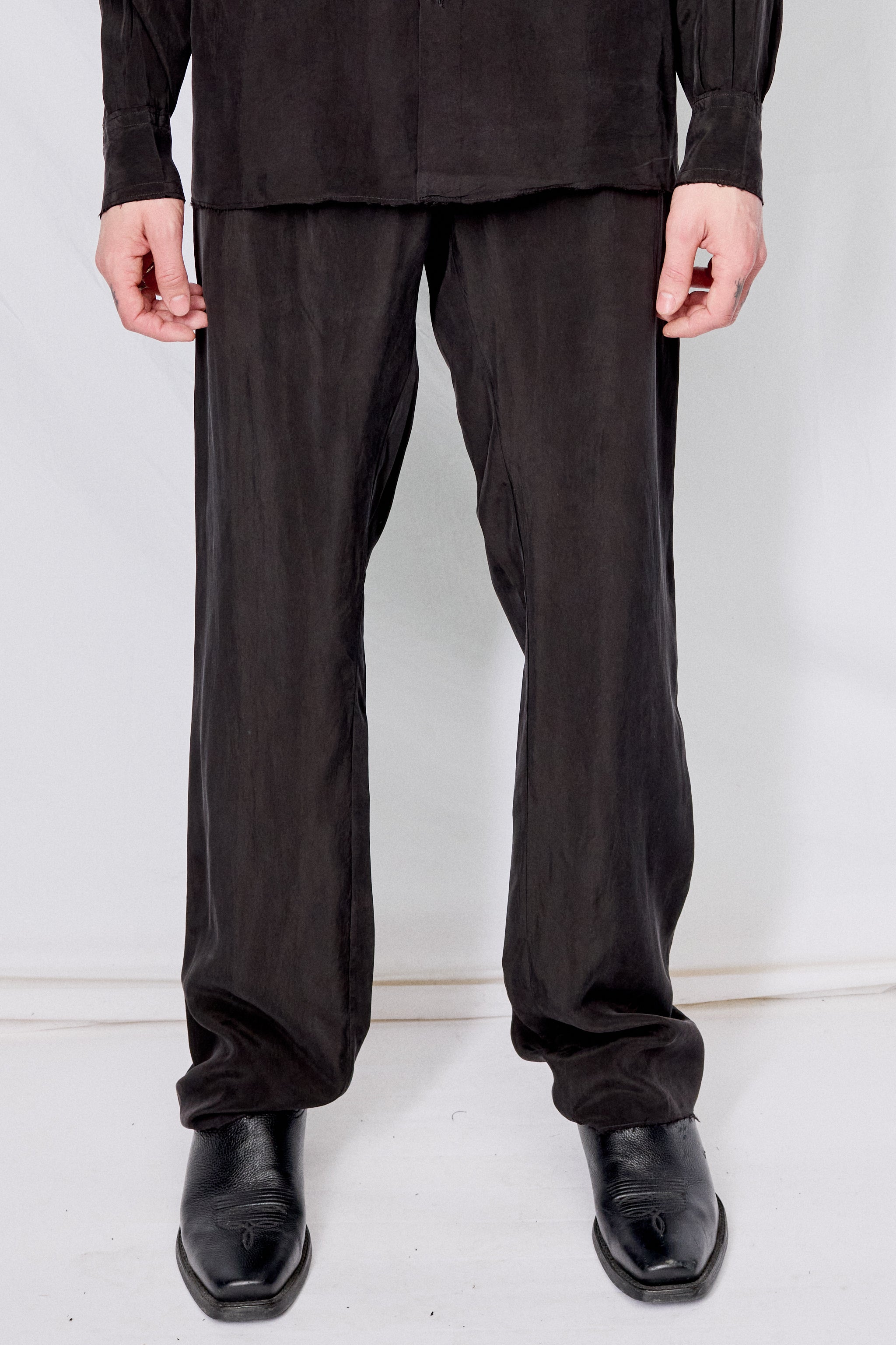 No.260 Black Cupro Long Trousers