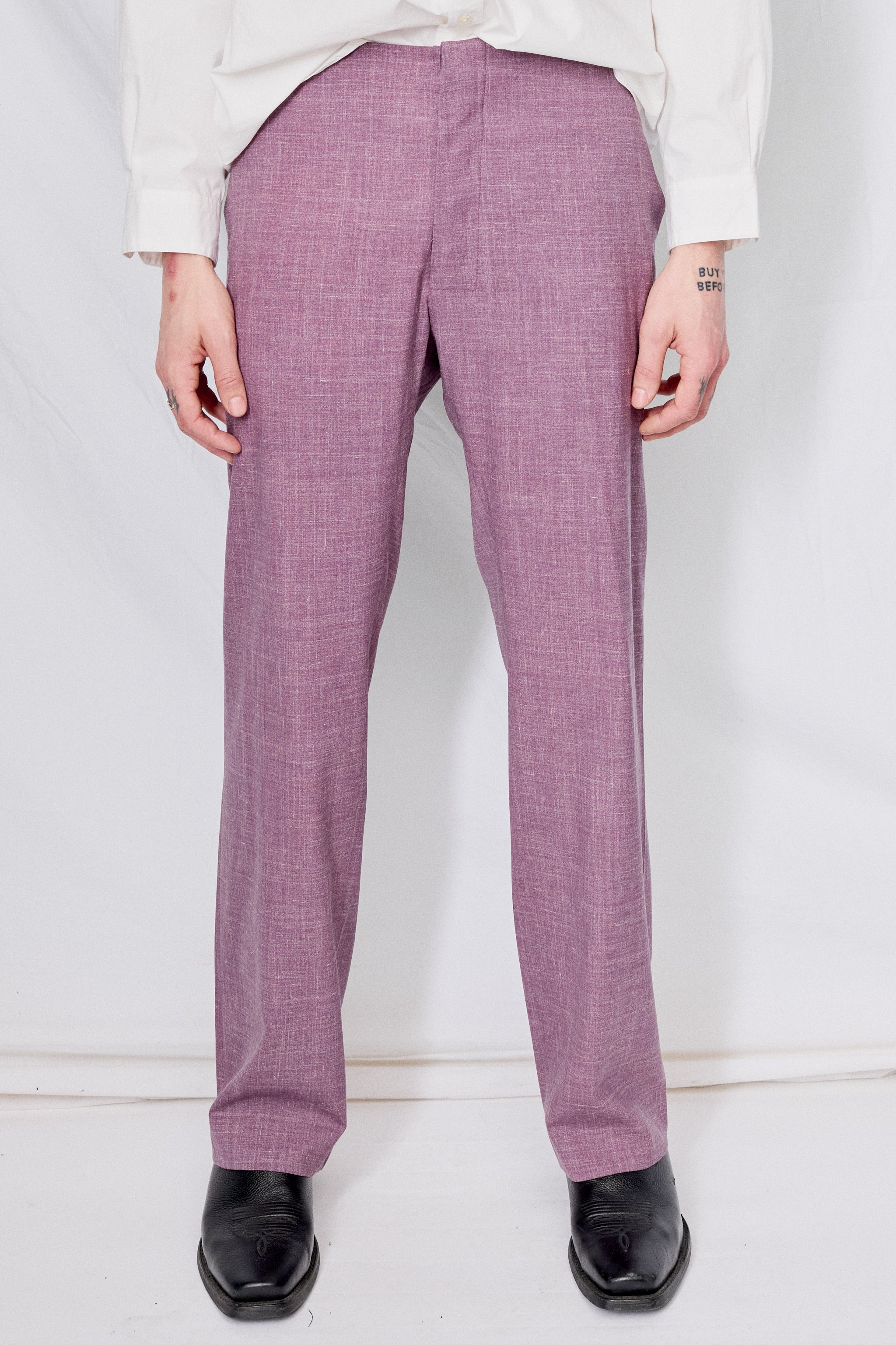 No.205 Mauve Loro Piana Fine Wool Tailored Trousers