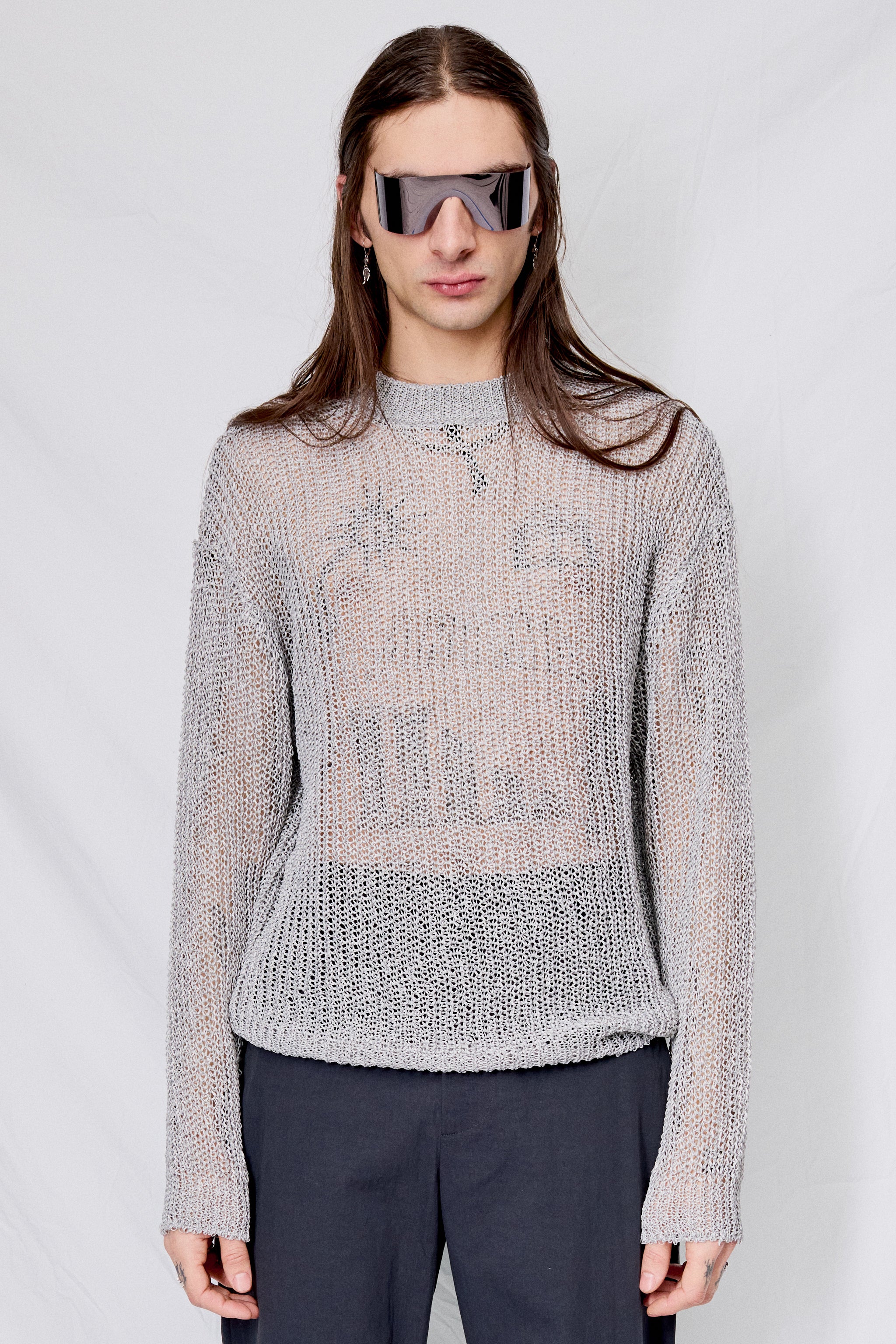 Grey Netted Pullover