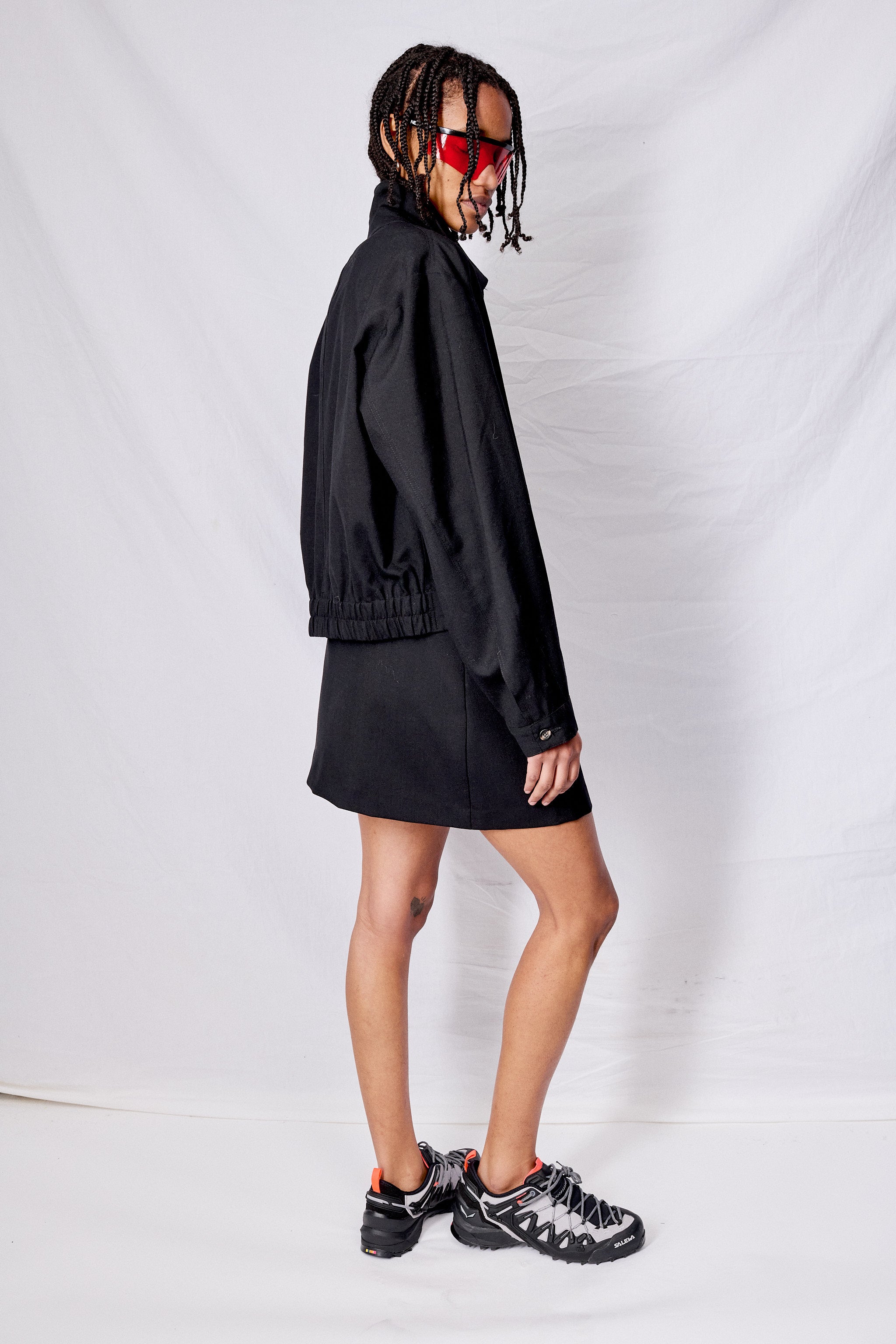 Black Suiting Pocket Mini Skirt