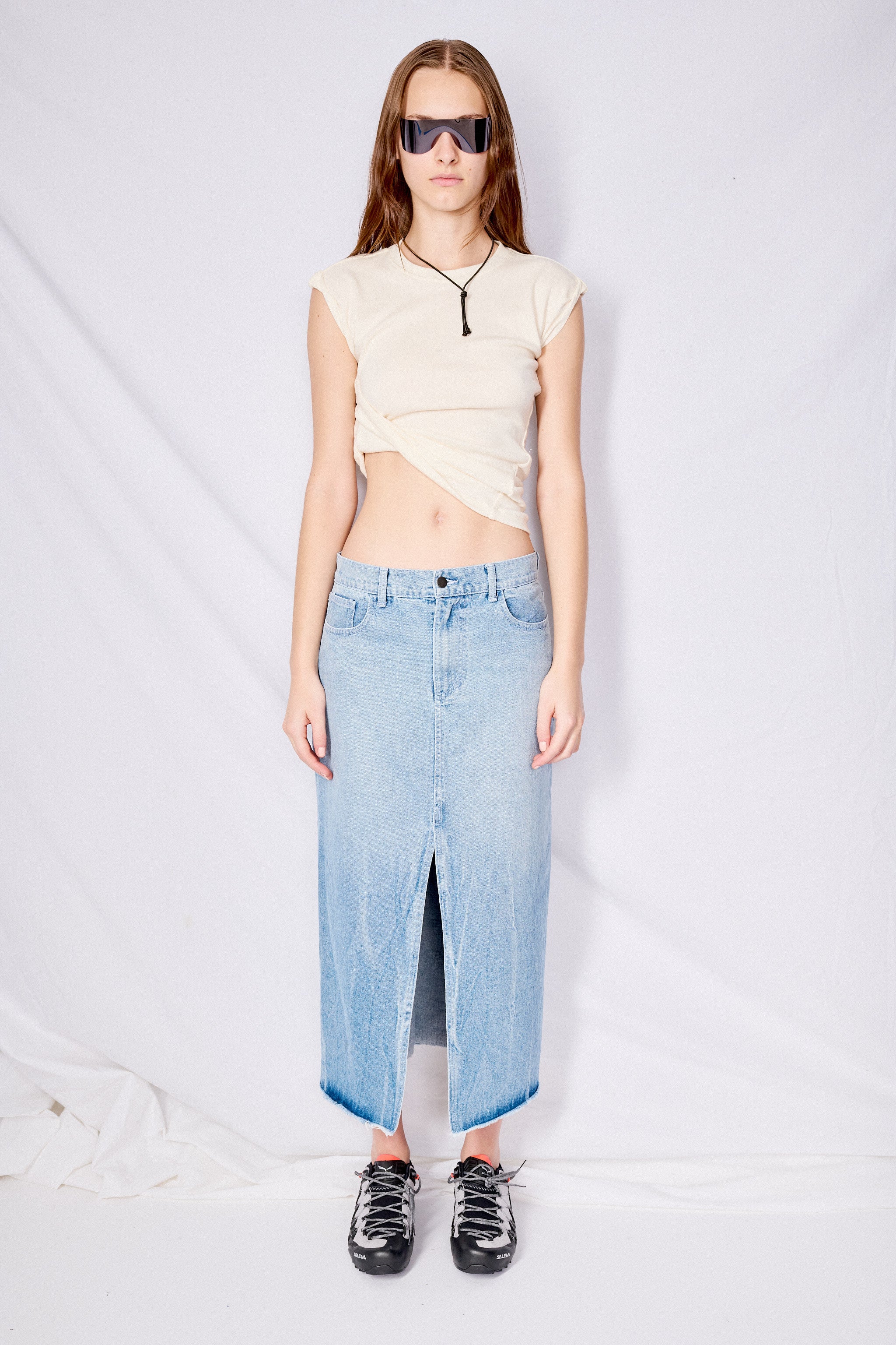 Off White Bamboo Twisted Muscle Tee