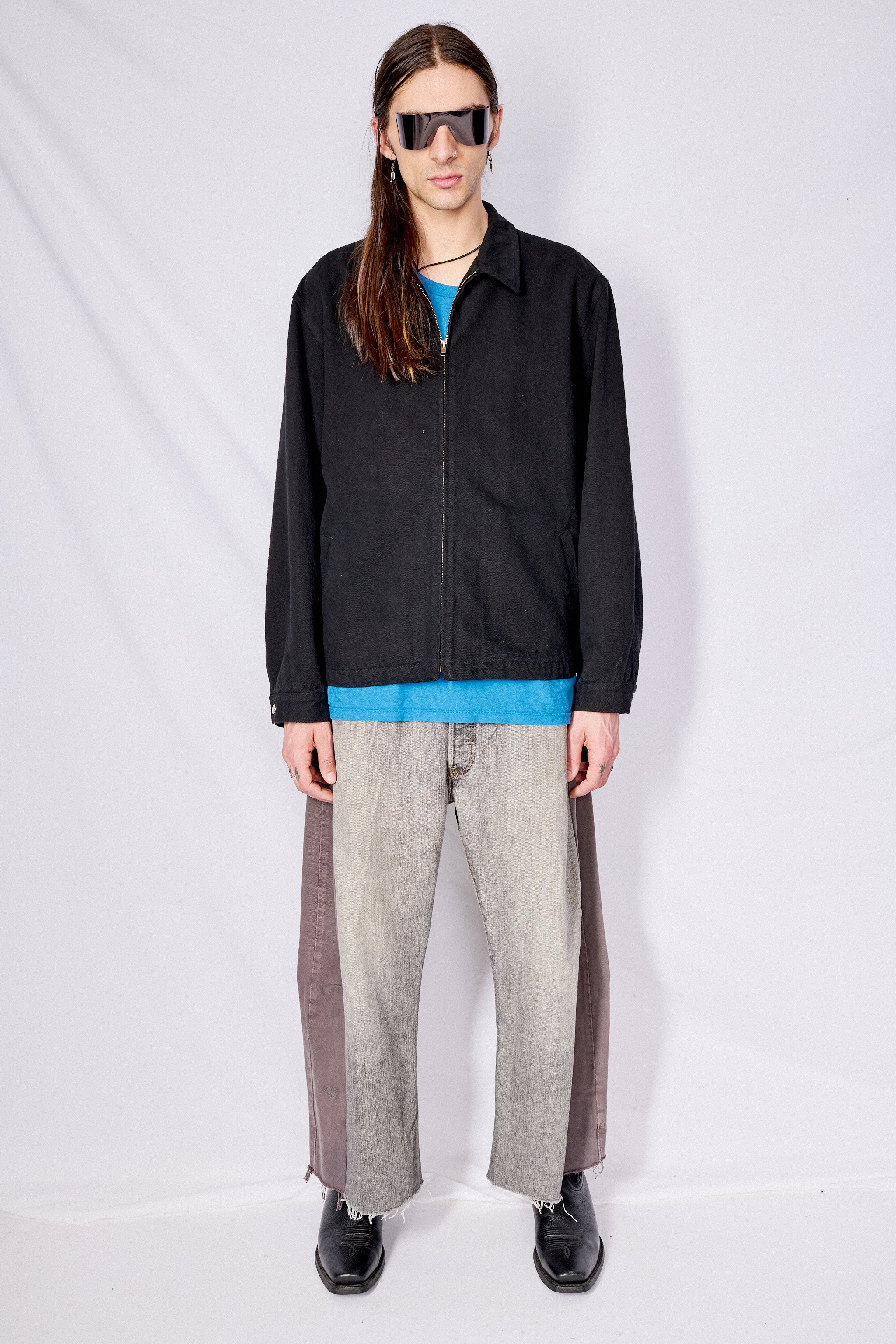 Black Denim Zip Jacket