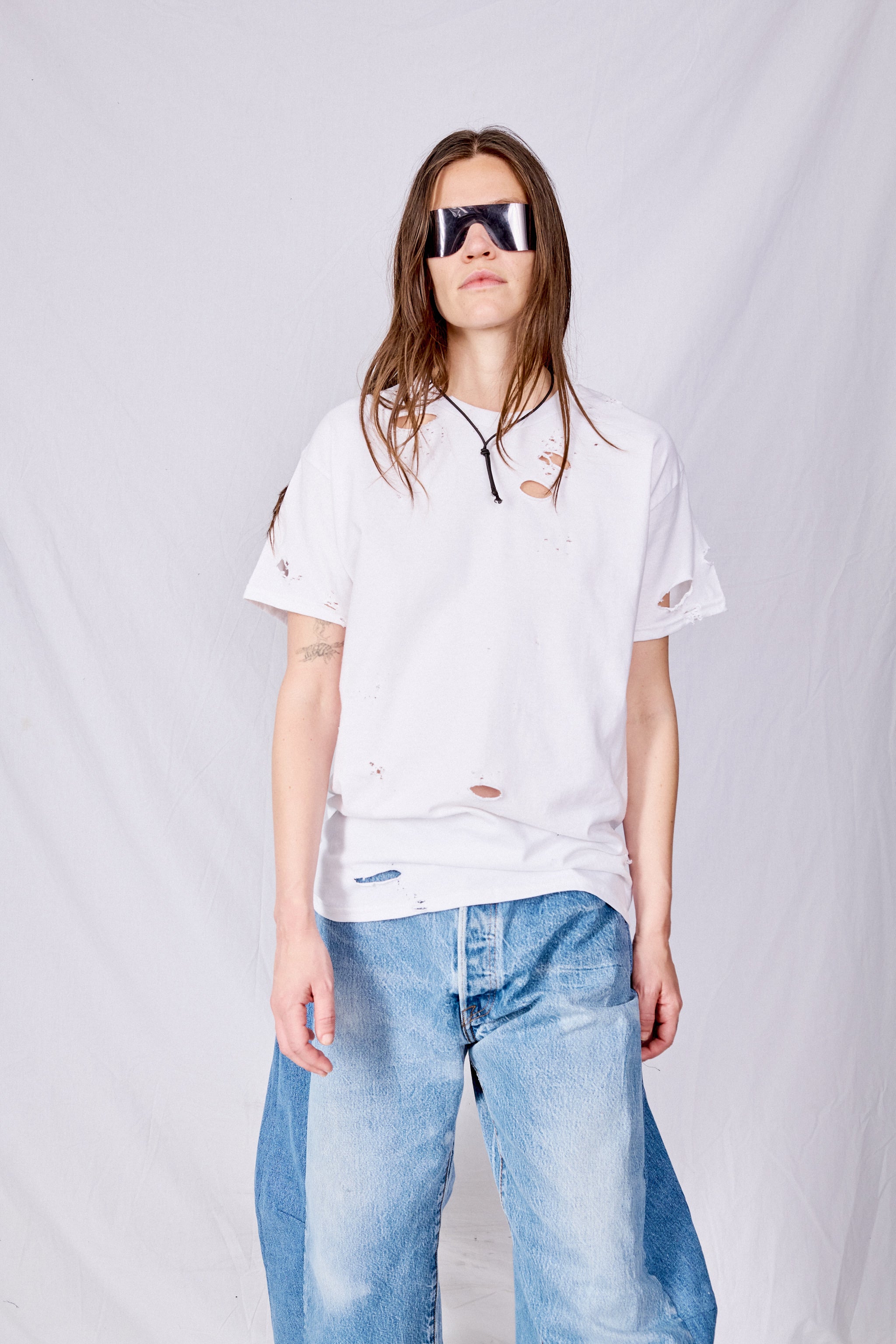 PRY Distressed T-shirt ホワイト サイズ0 PRY Distressed T-shirt