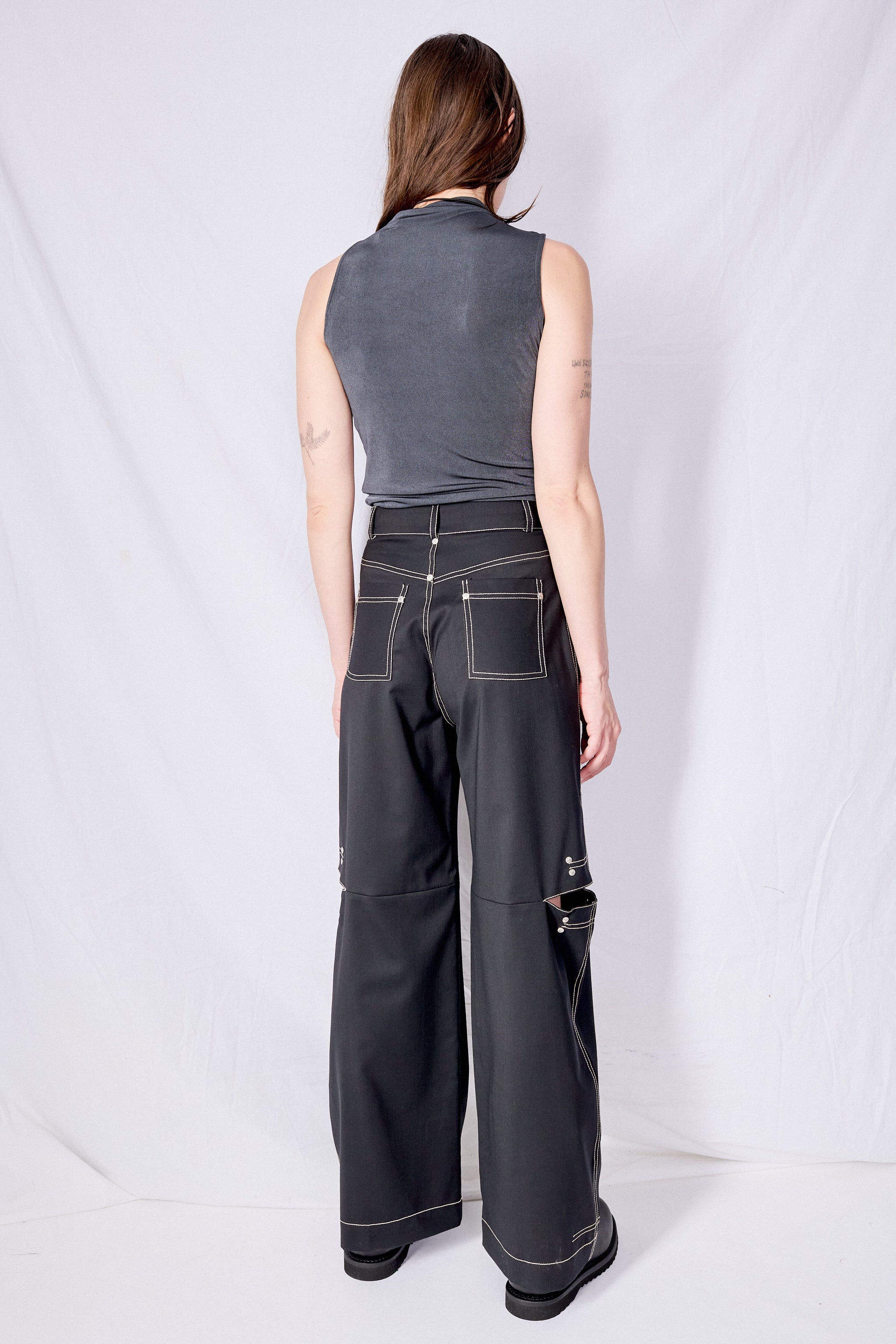 Black Cutout Pants