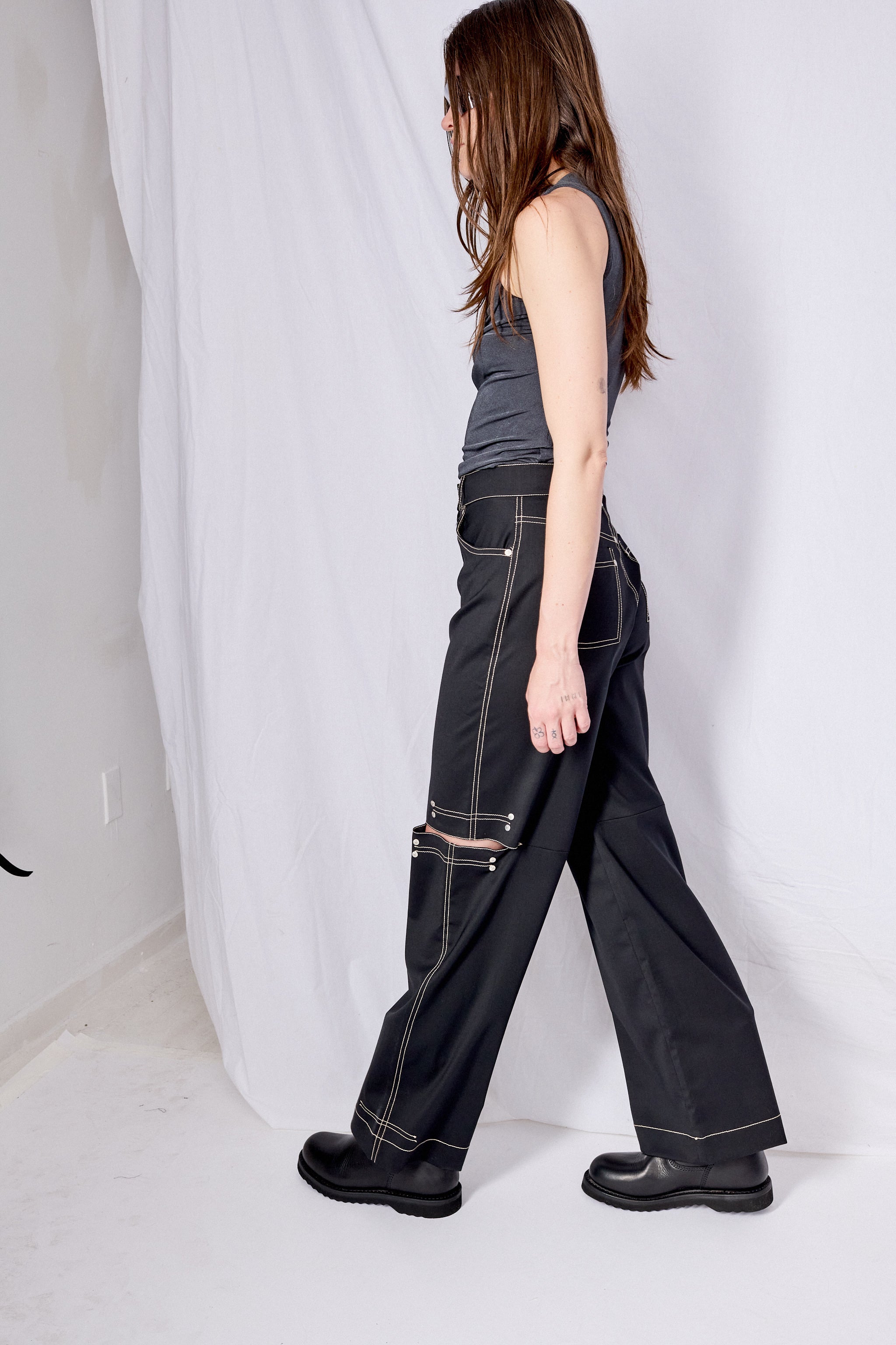 Black Cutout Pants
