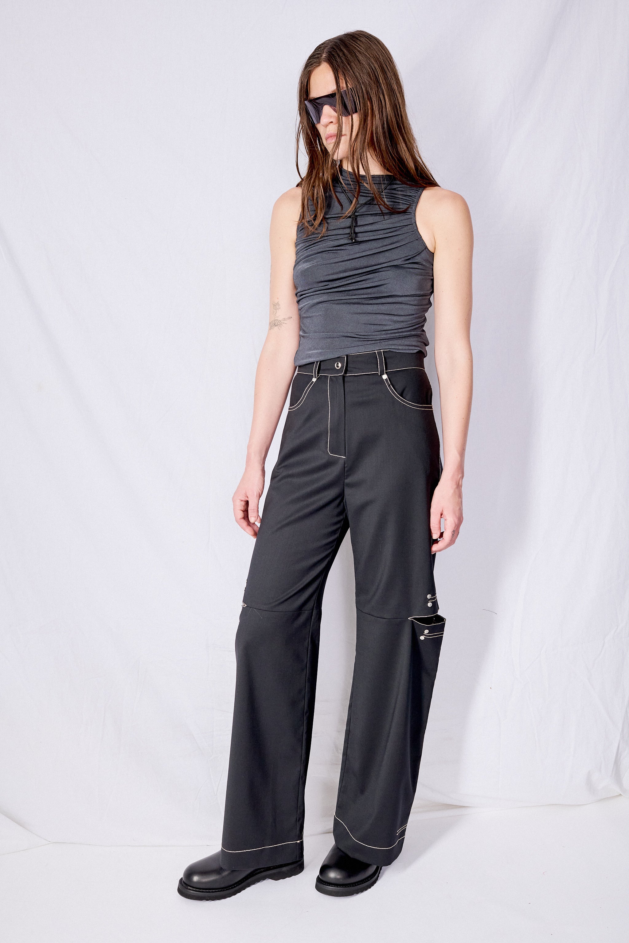 Black Cutout Pants