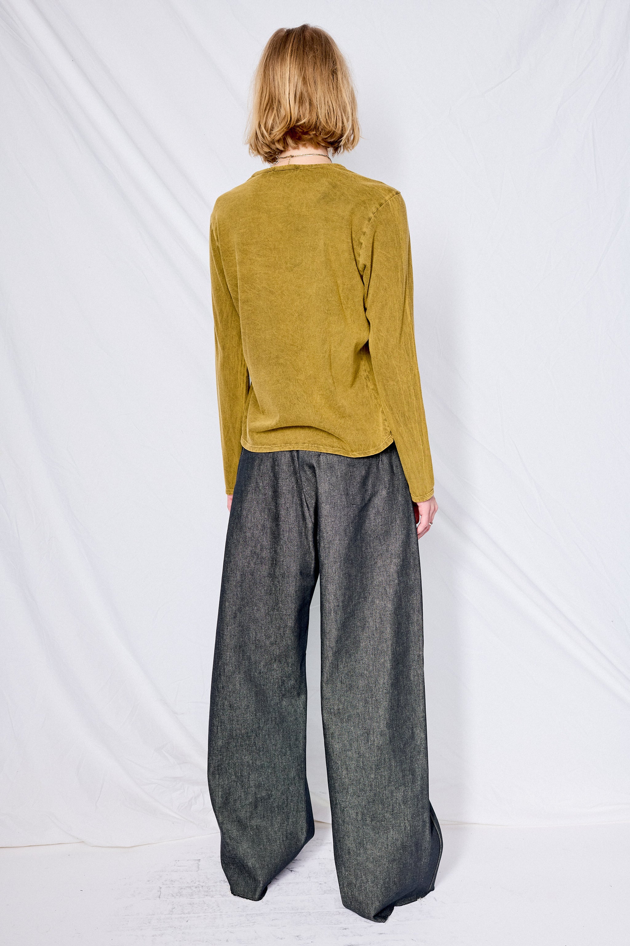 No.227 Black Denim Full Trousers