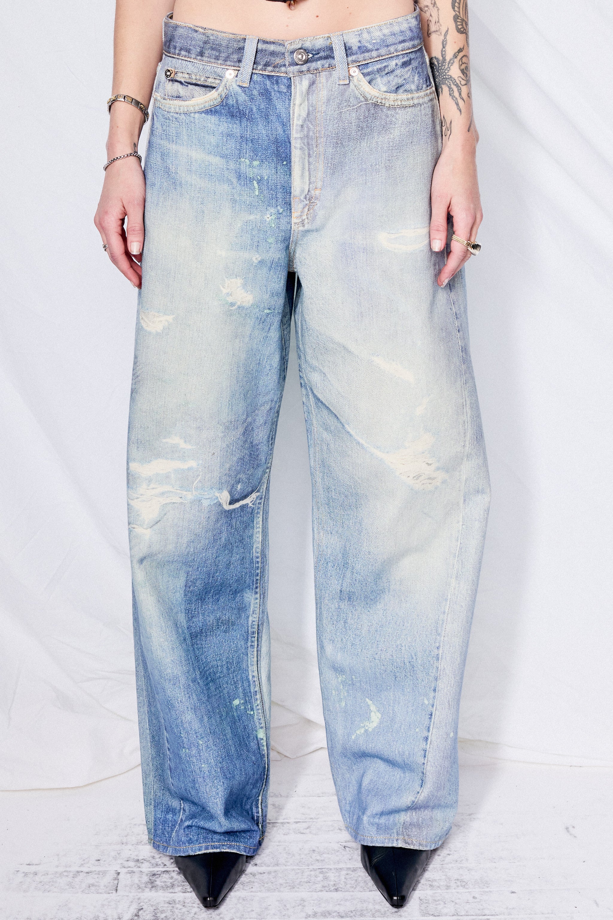 Digital Denim Print Full Cut Pant