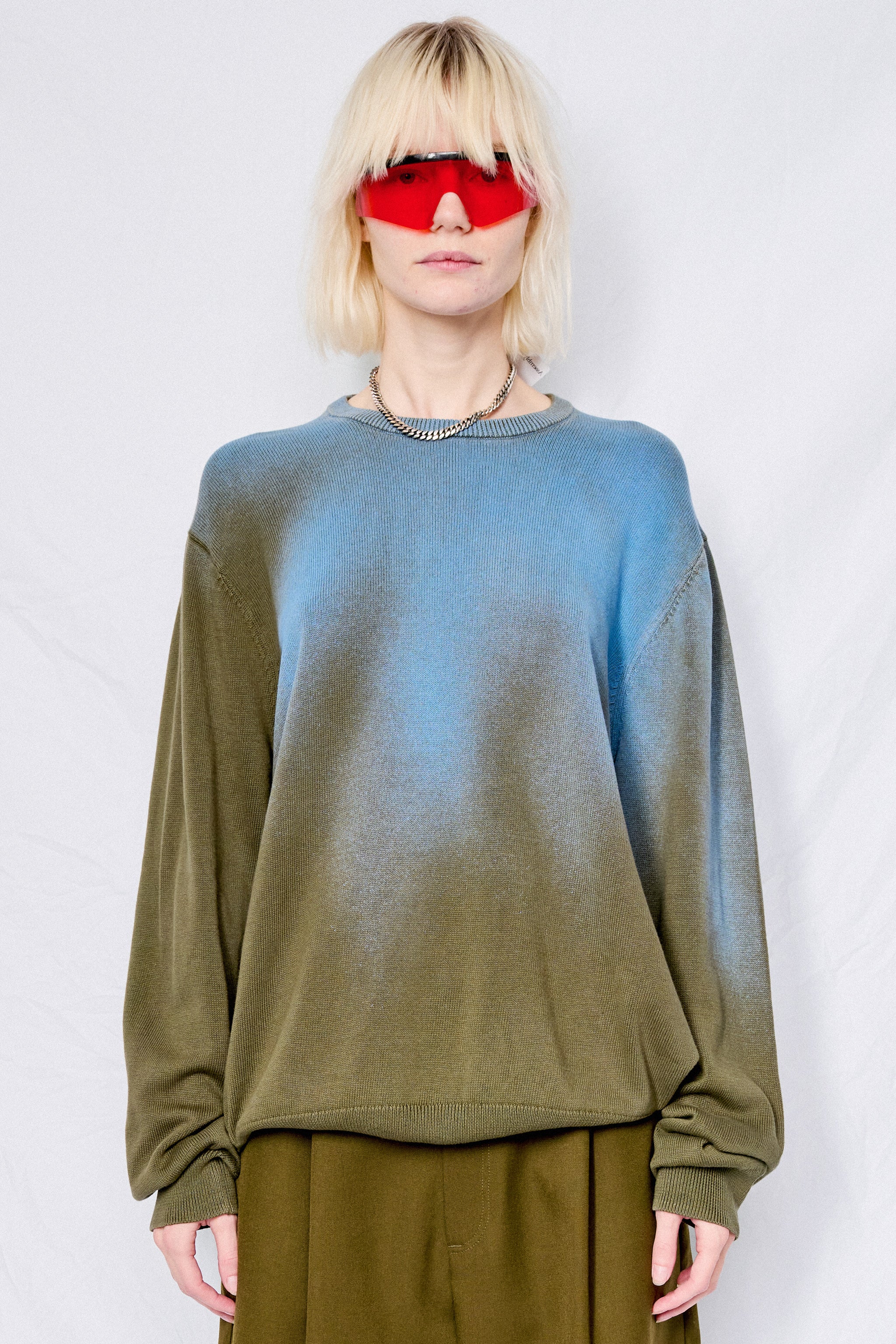 Green/Blue Airbrush Sweater