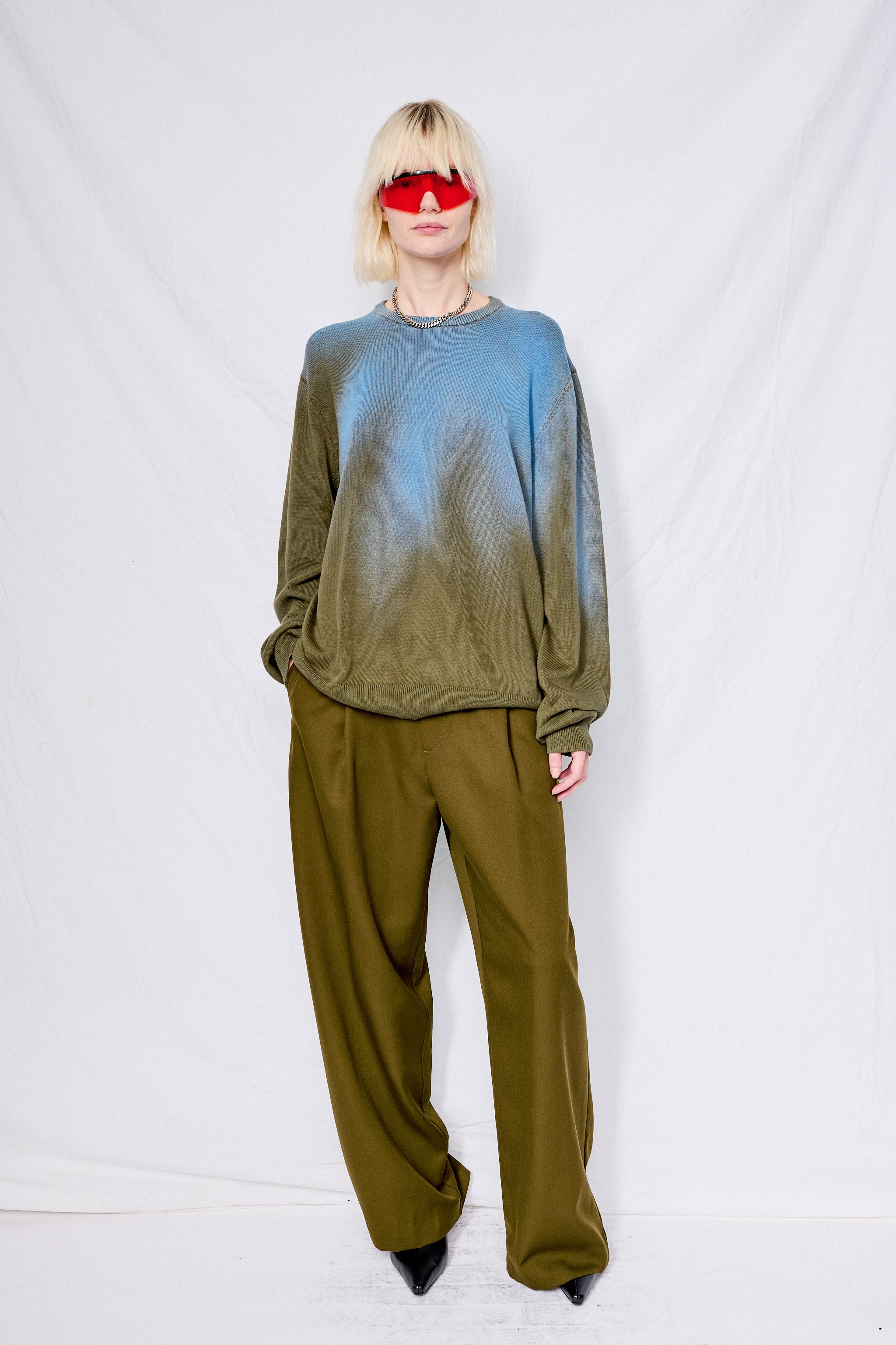 Green/Blue Airbrush Sweater