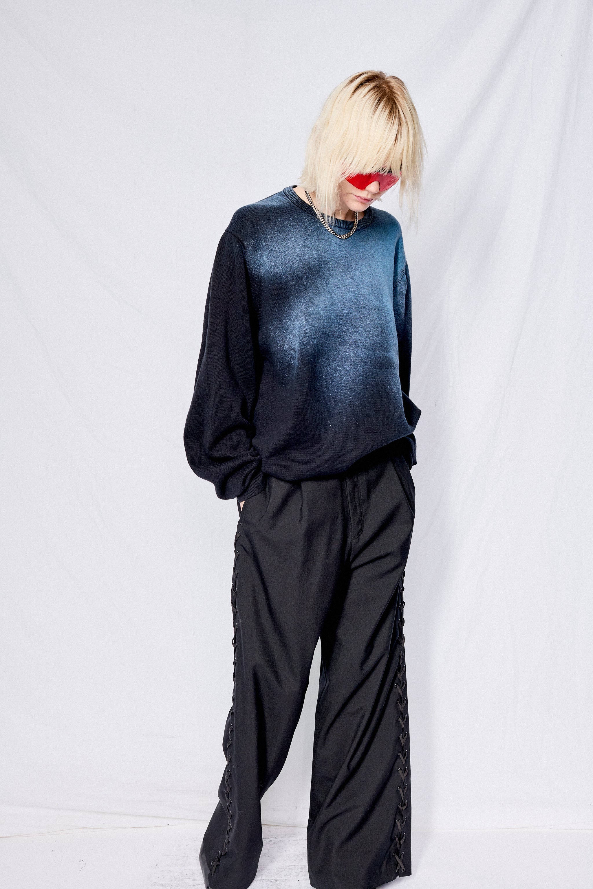 Black/Blue Airbrush Sweater