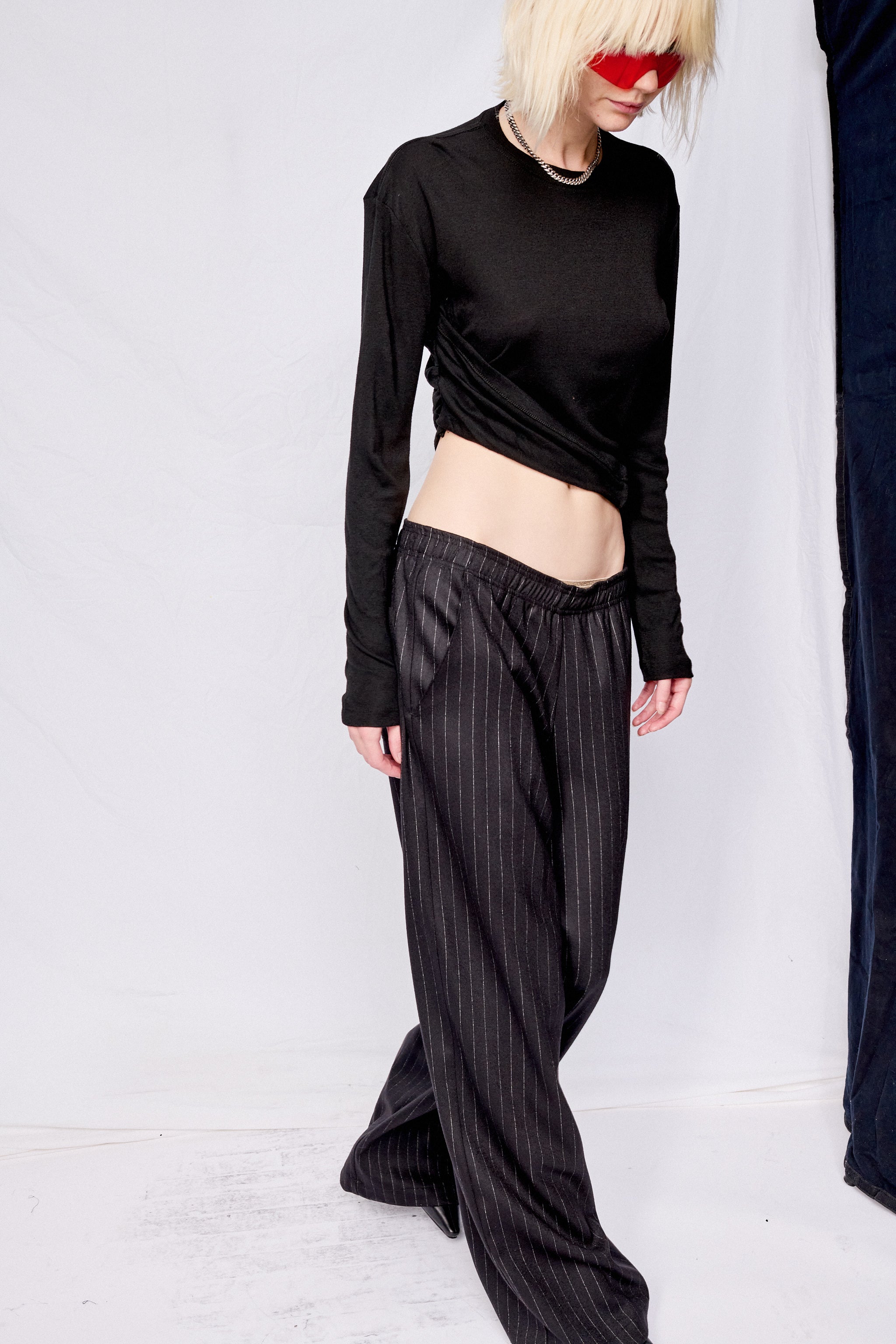 Navy Stripe Suiting Standard Pant - Assembly New York