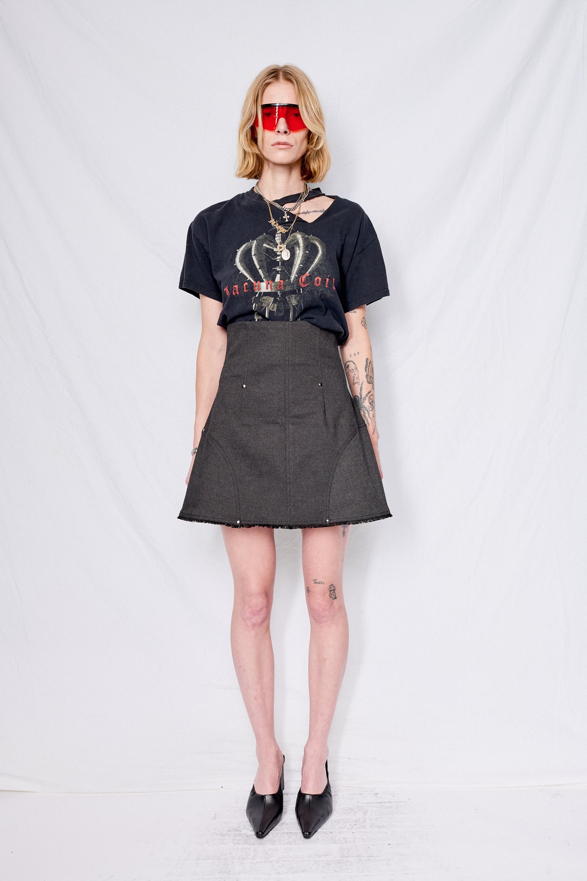 Onyx Denim Mini Skirt