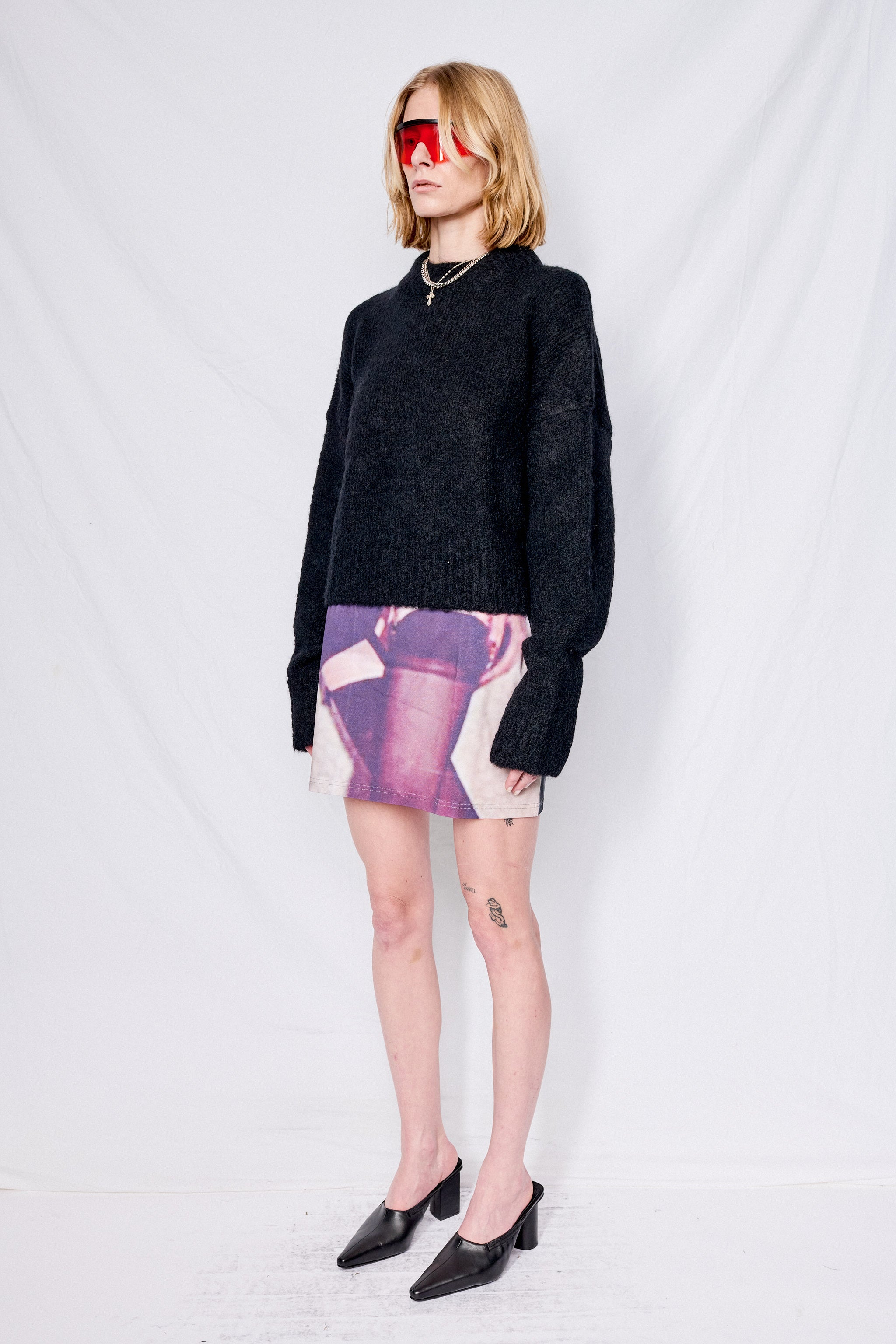 Jersey Garter Mini Skirt