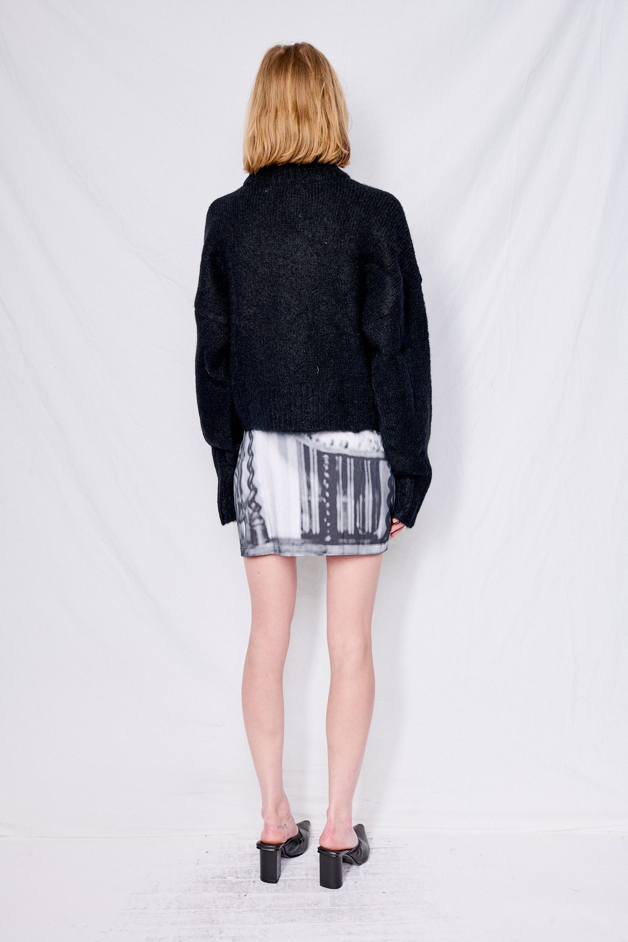 Jersey Garter Mini Skirt