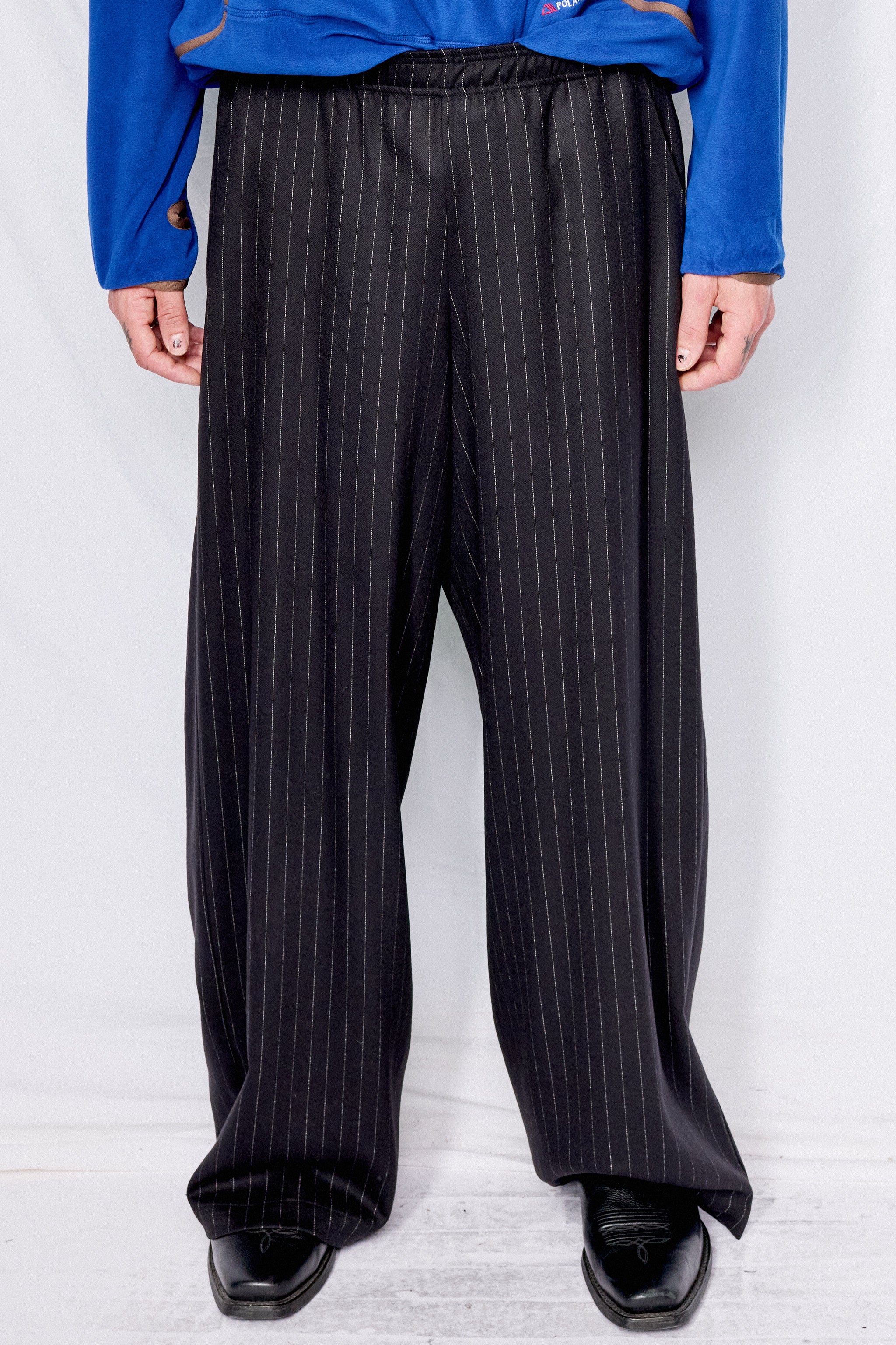 Navy Stripe Suiting Standard Pant