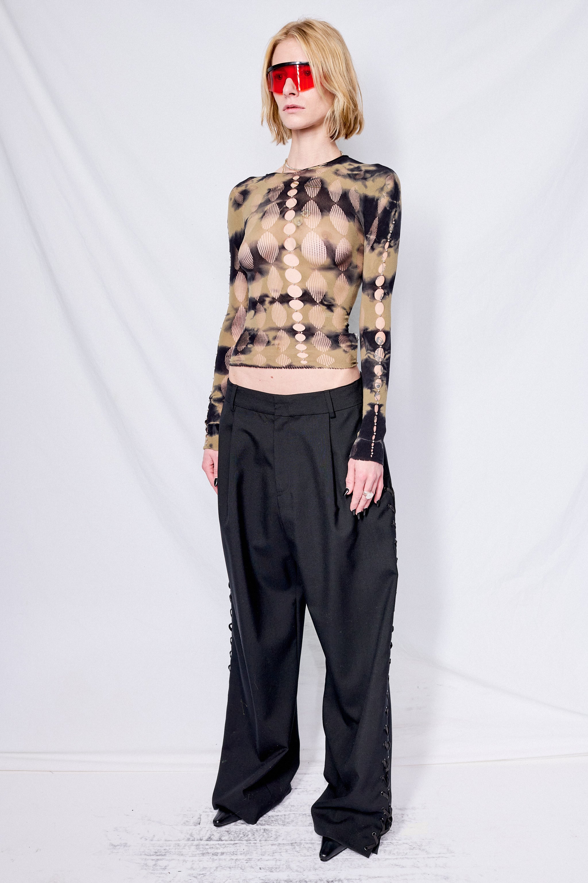 Sage/Onyx Tie-Dye Long Sleeves Top