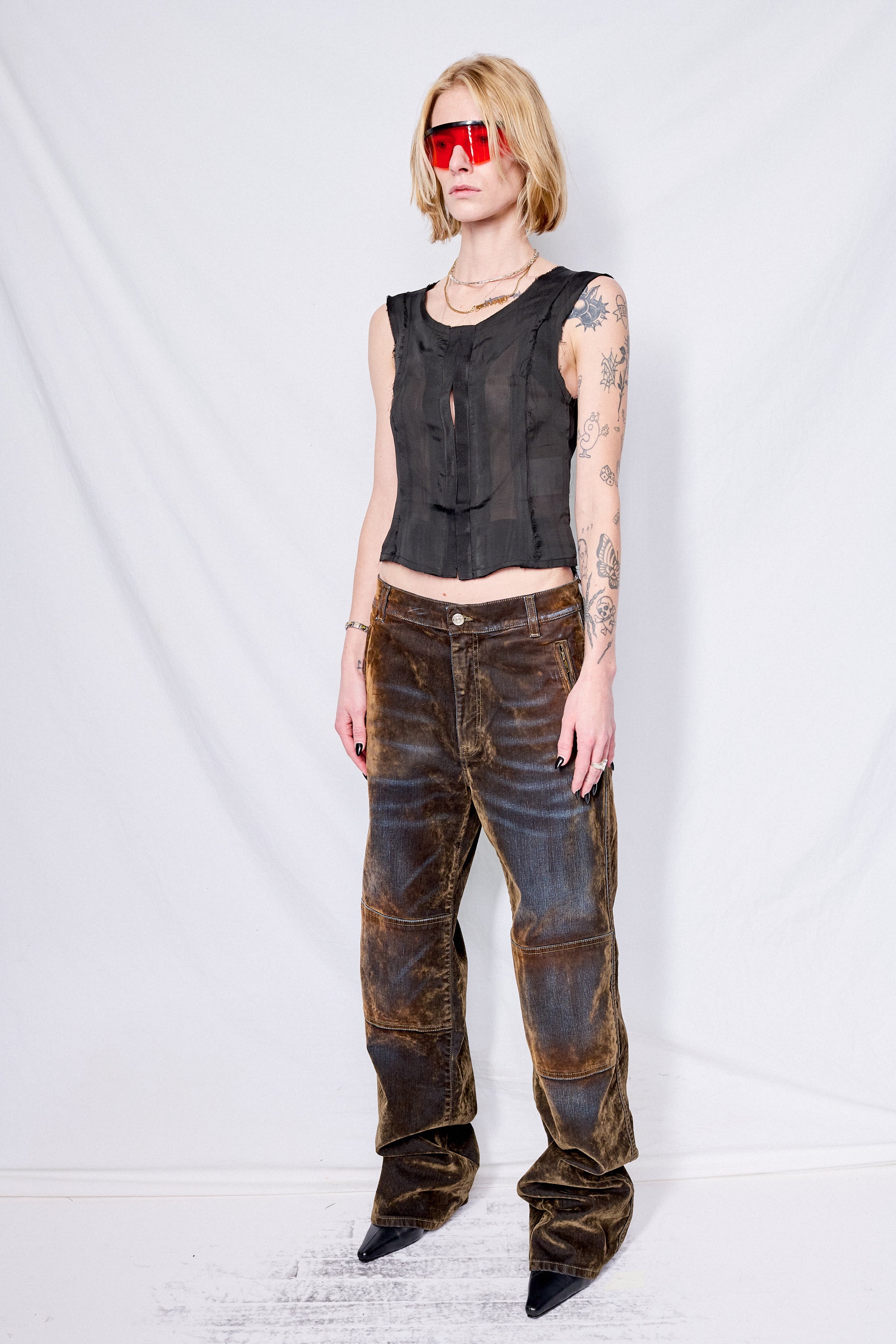 Brown Velvet Denim Palerma Pant