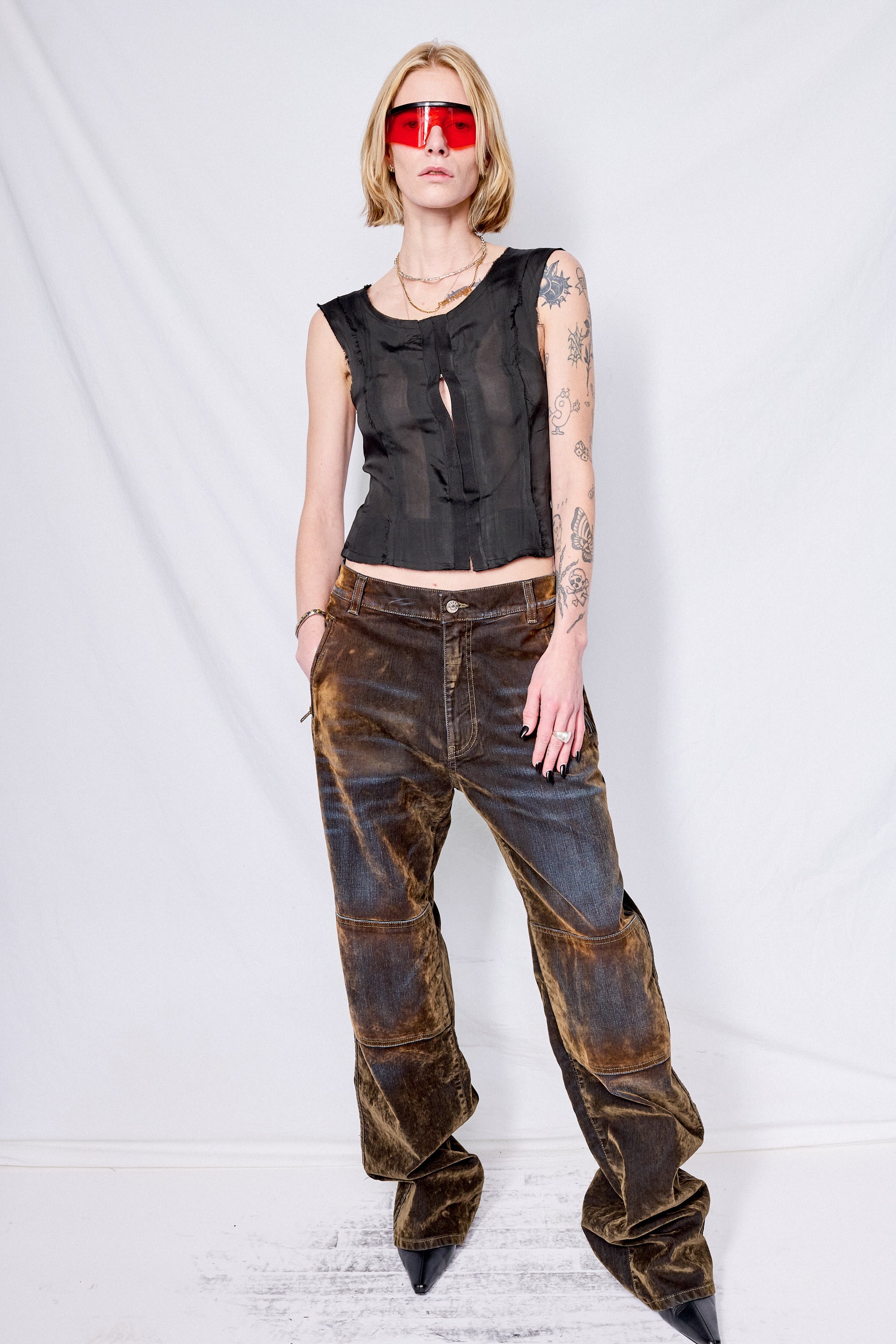 Brown Velvet Denim Palerma Pant
