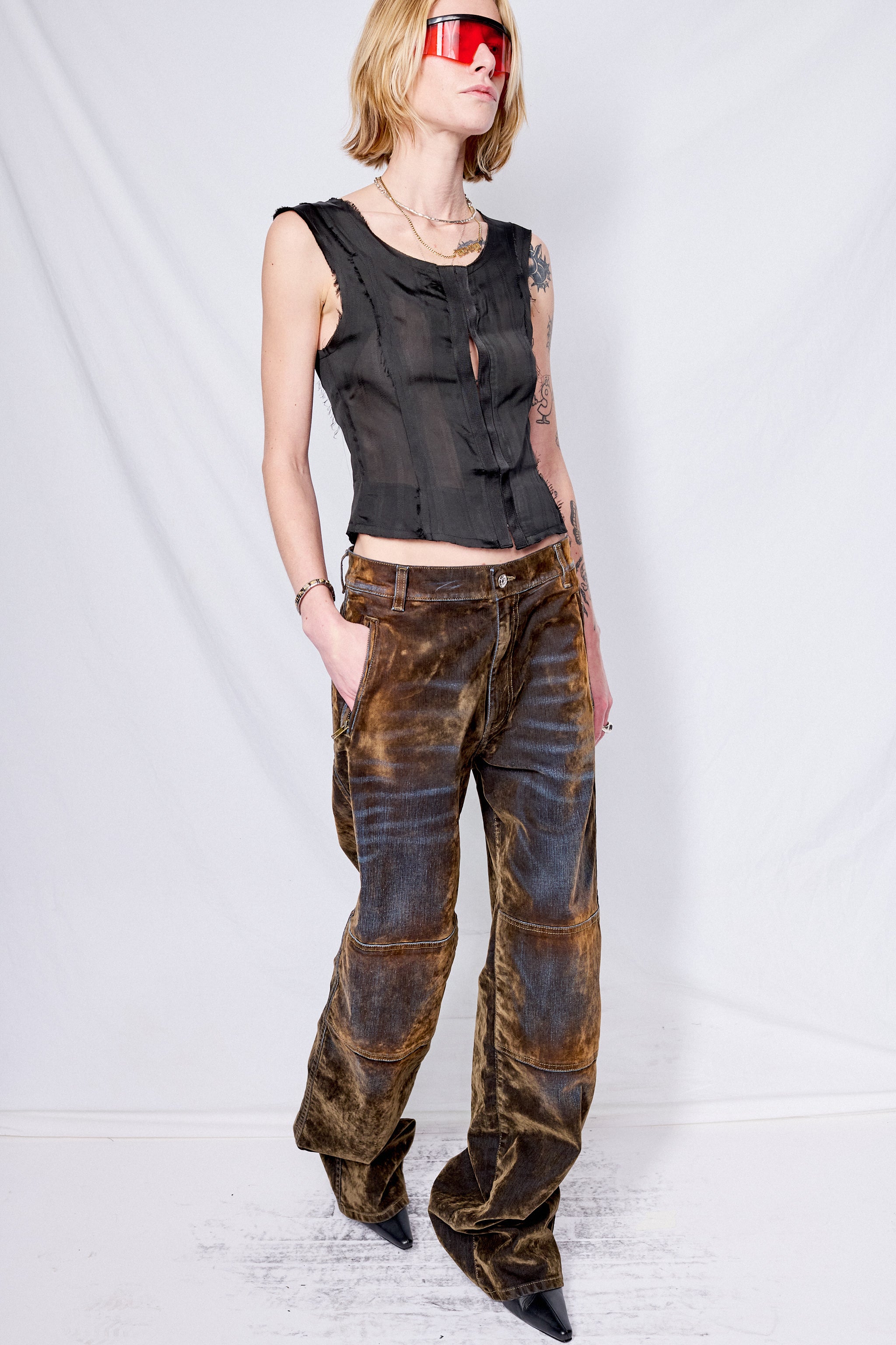 Brown Velvet Denim Palerma Pant