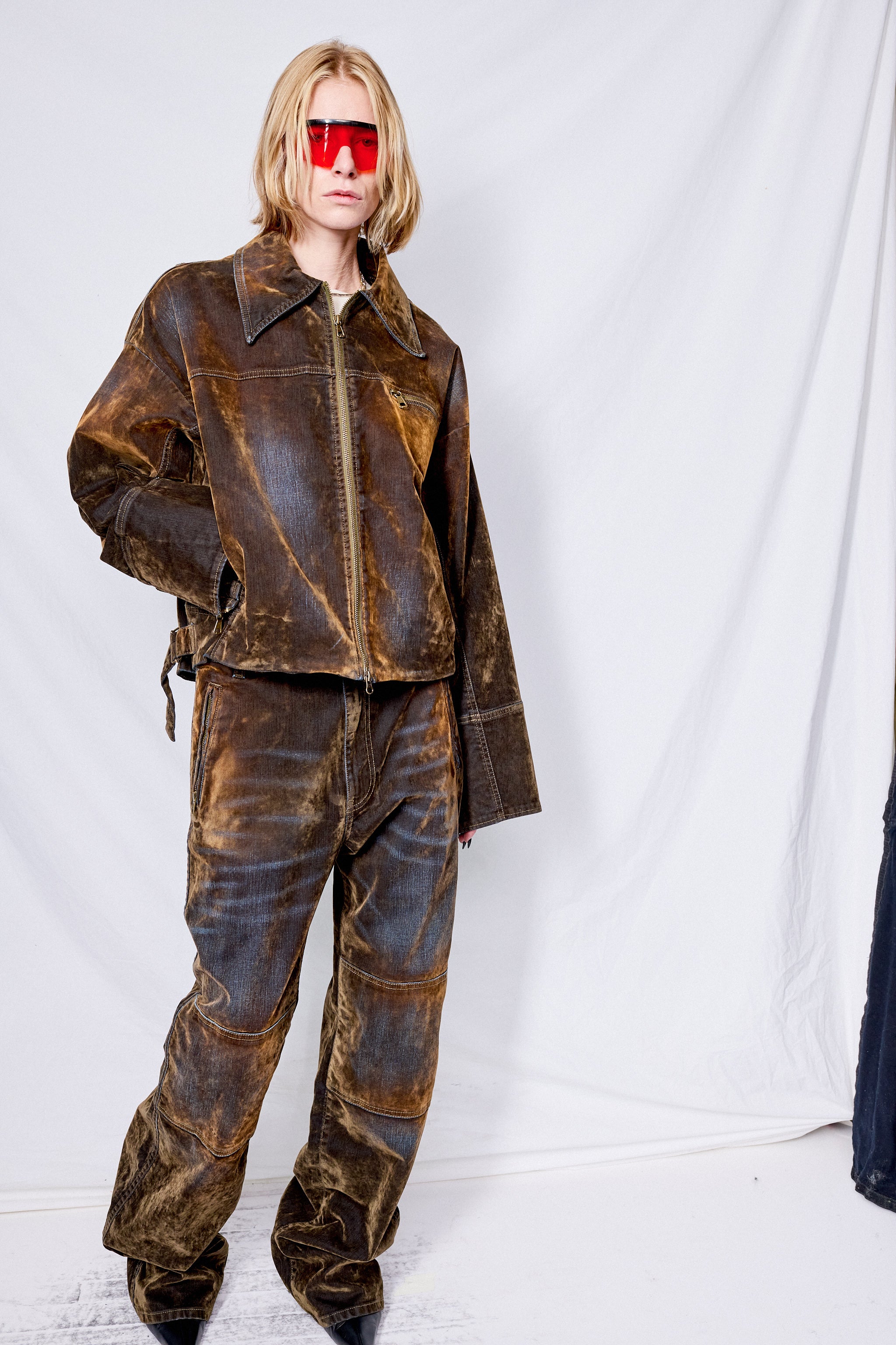 Brown Velvet Denim Macfly Jacket