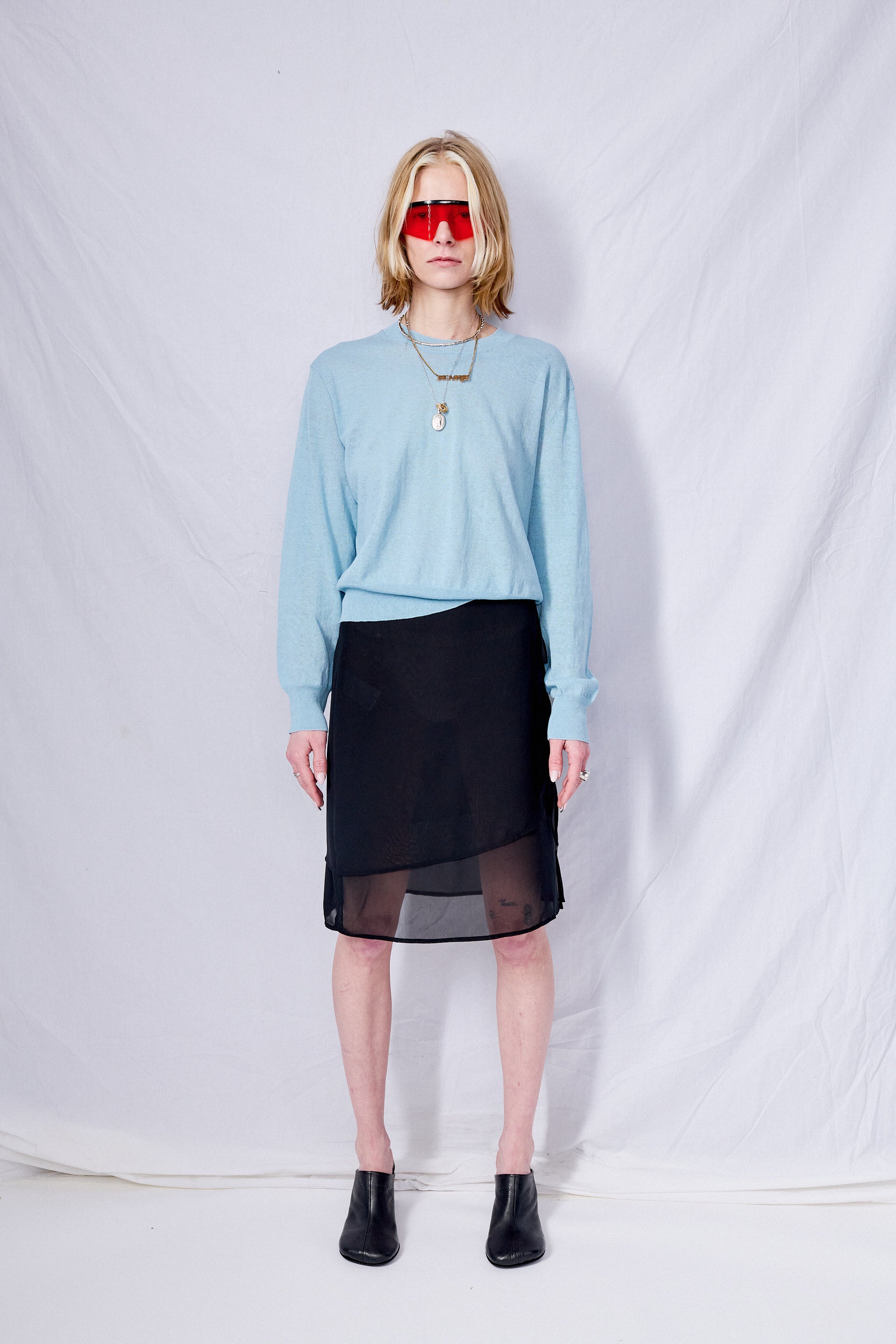 Blue Paperly Crewneck Sweater