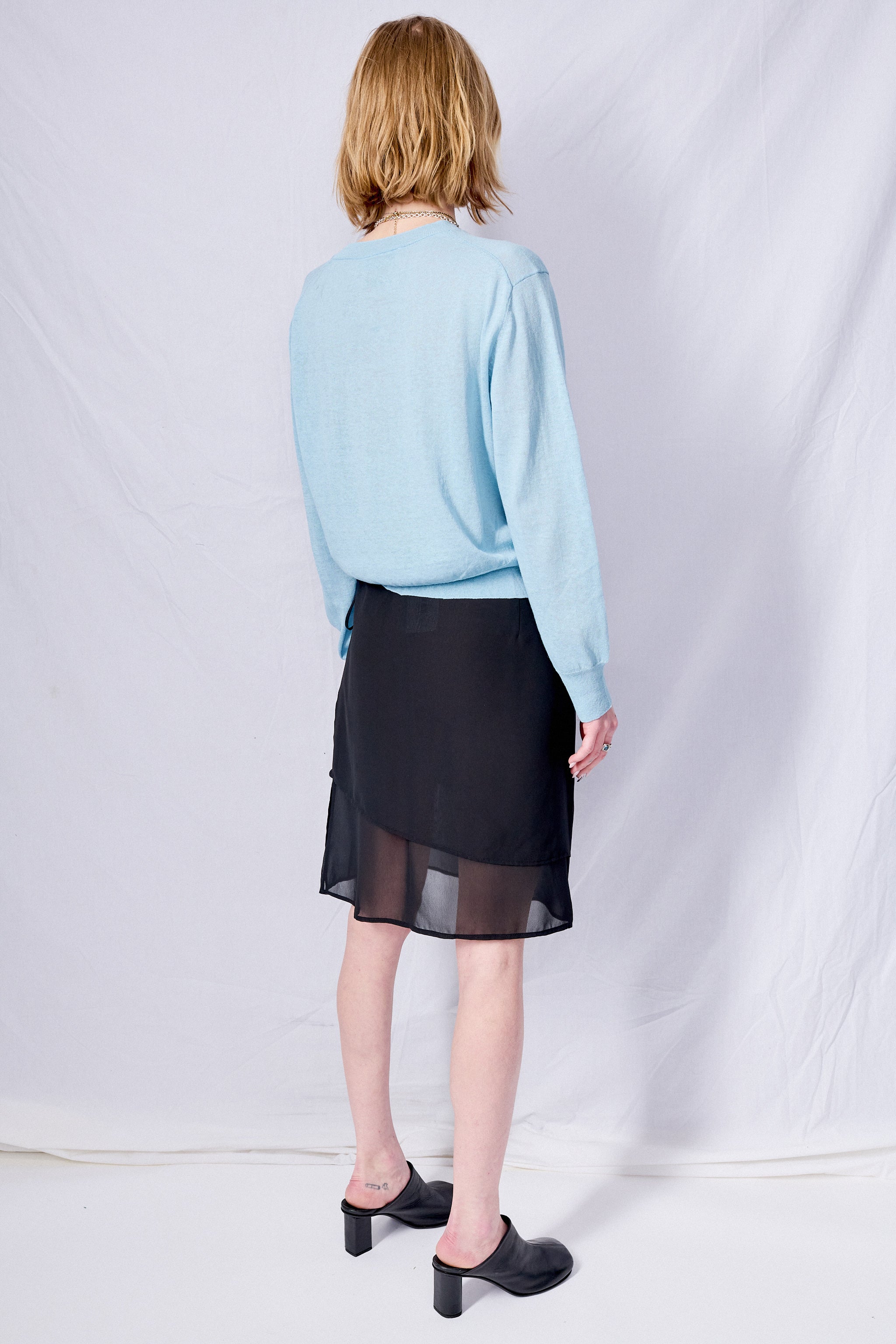 Black See-Through Layered Skirt
