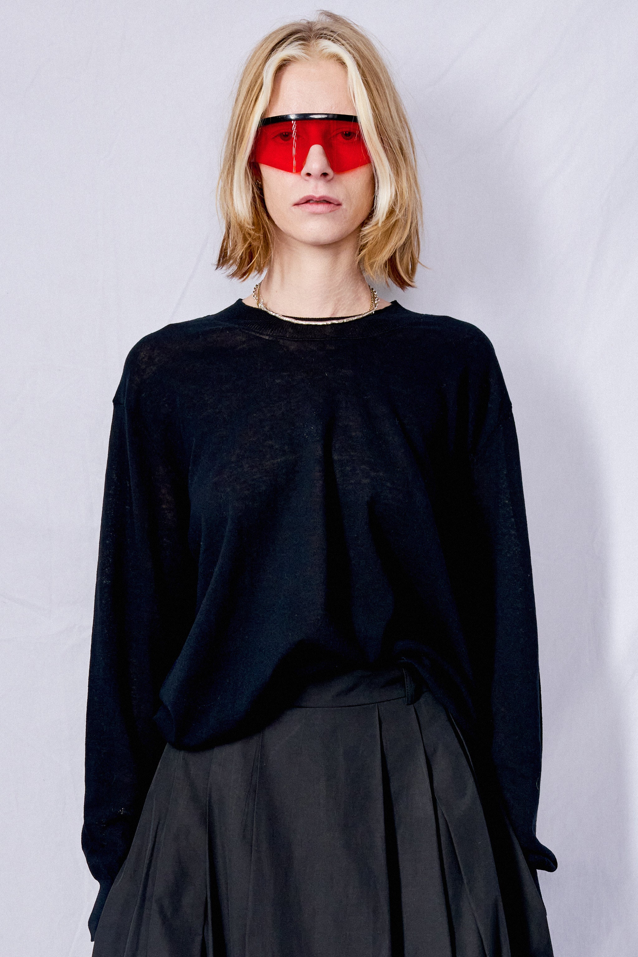 Black Paperly Crewneck Sweater