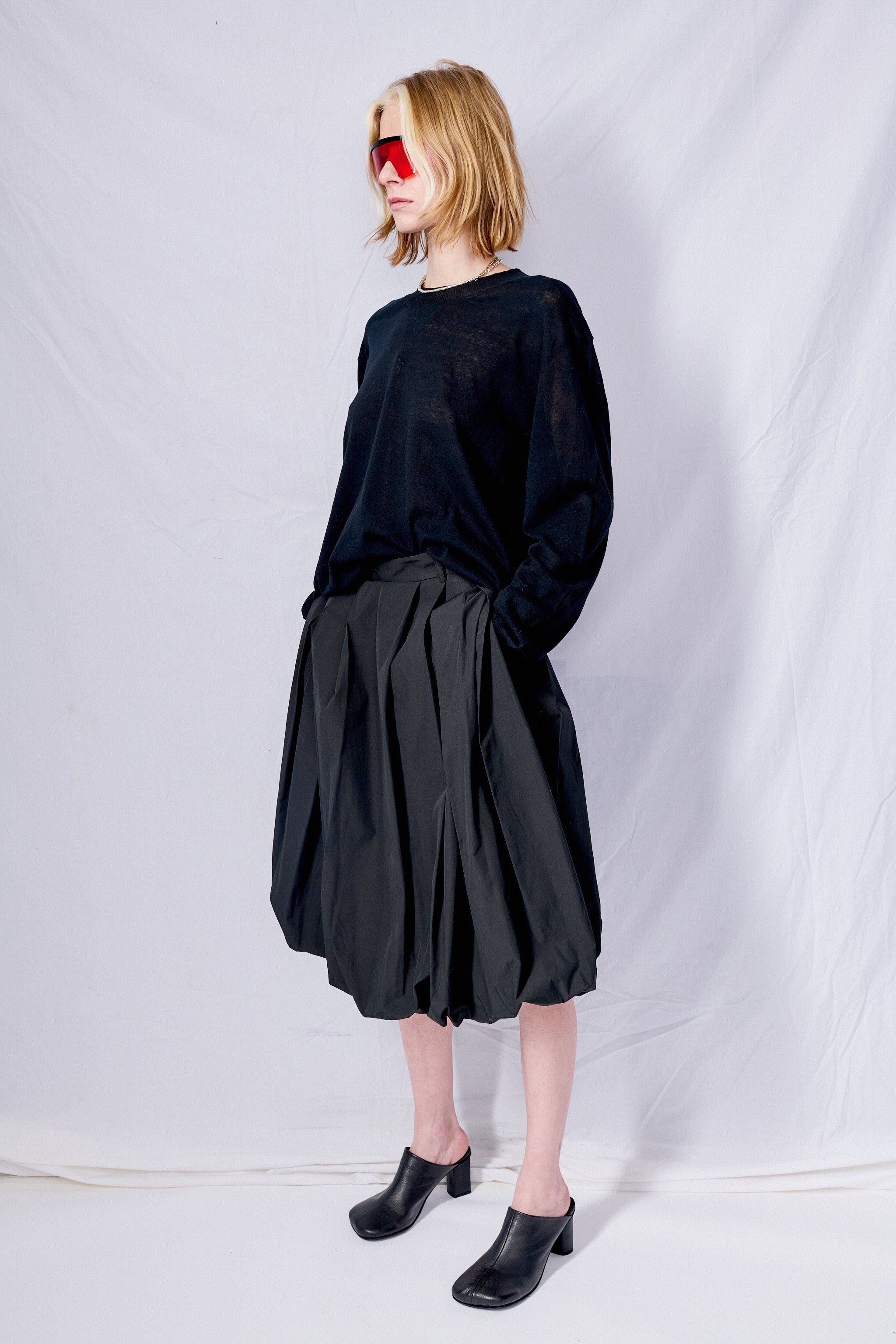 Black Paperly Crewneck Sweater