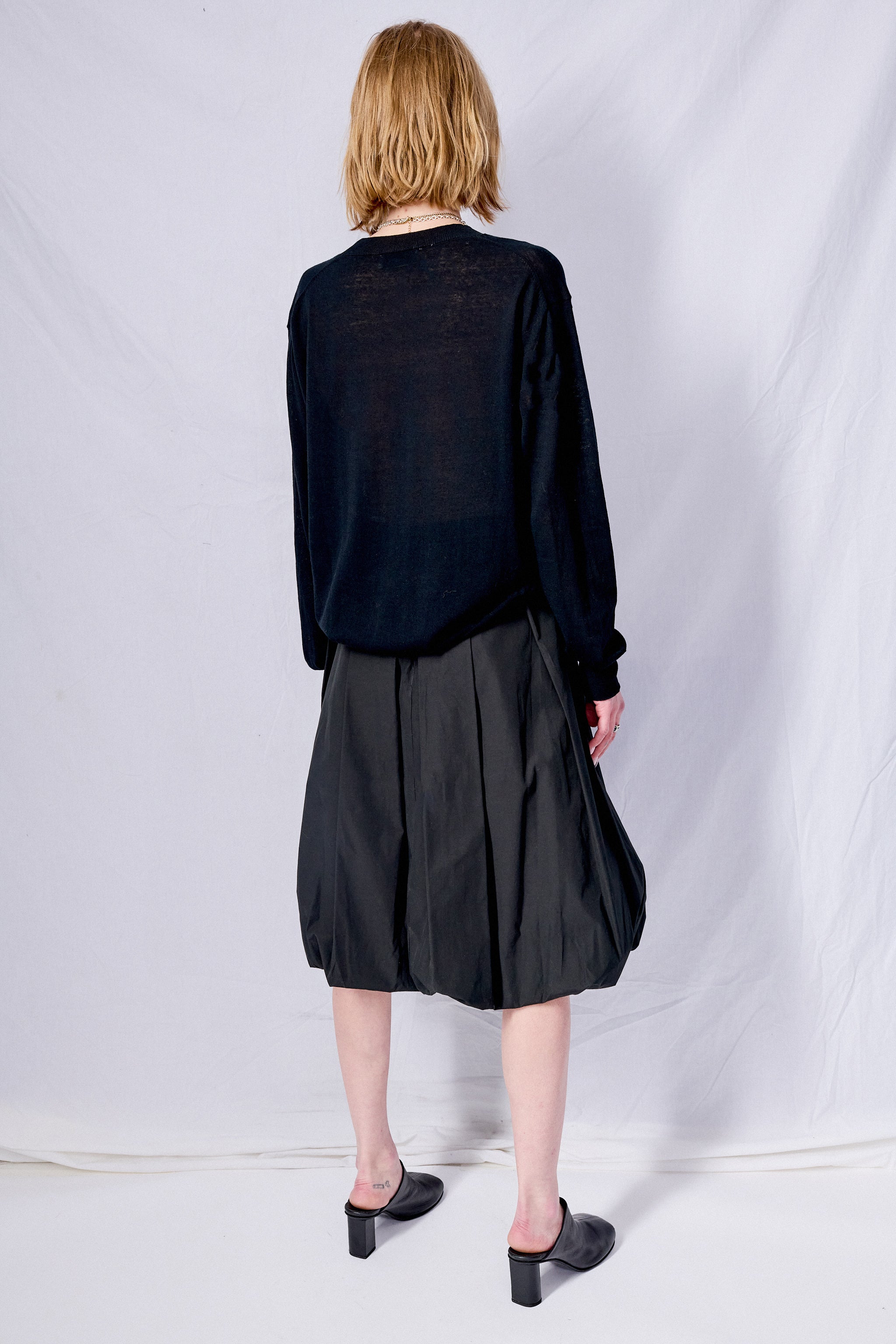 Black Paperly Crewneck Sweater