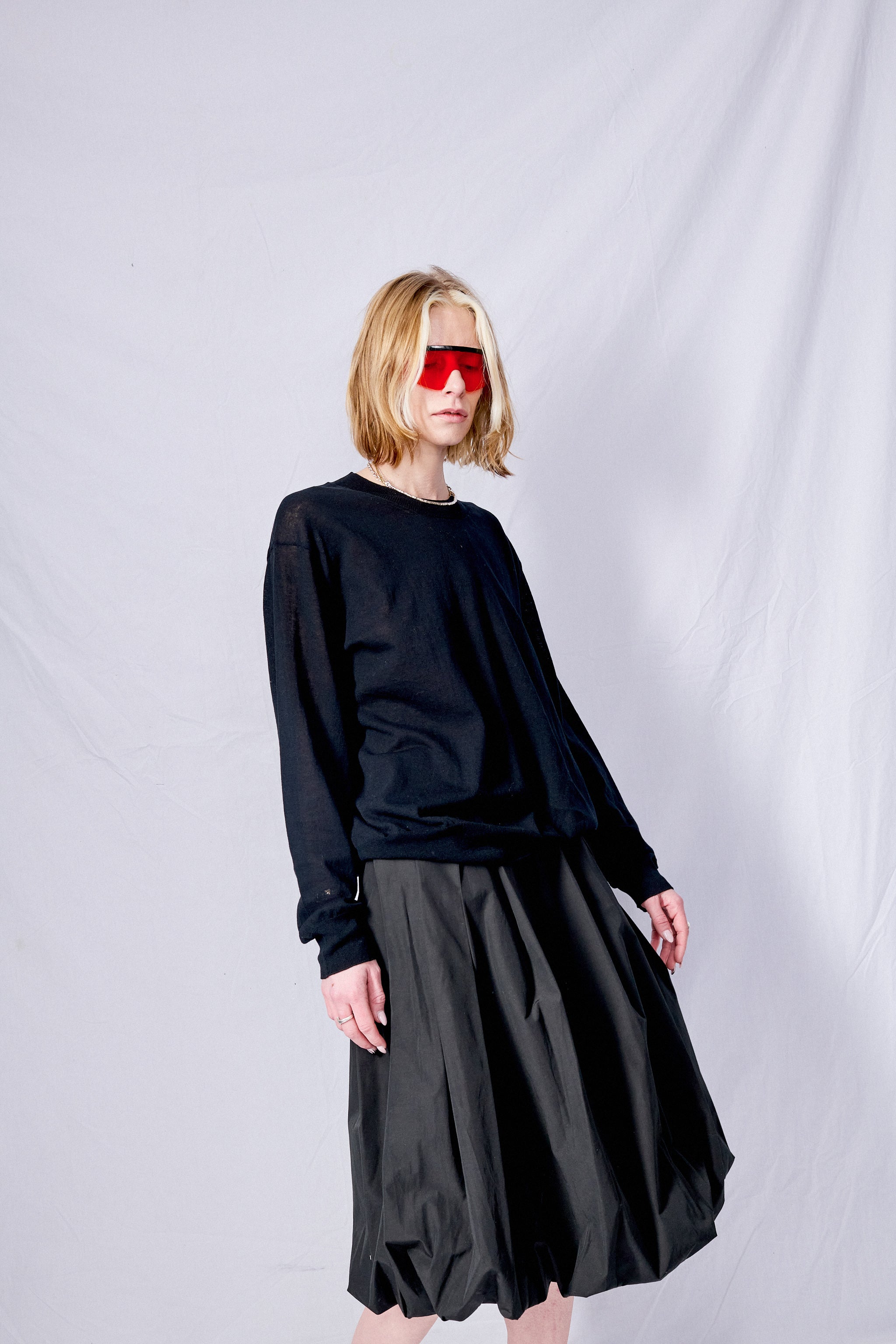 Black Paperly Crewneck Sweater