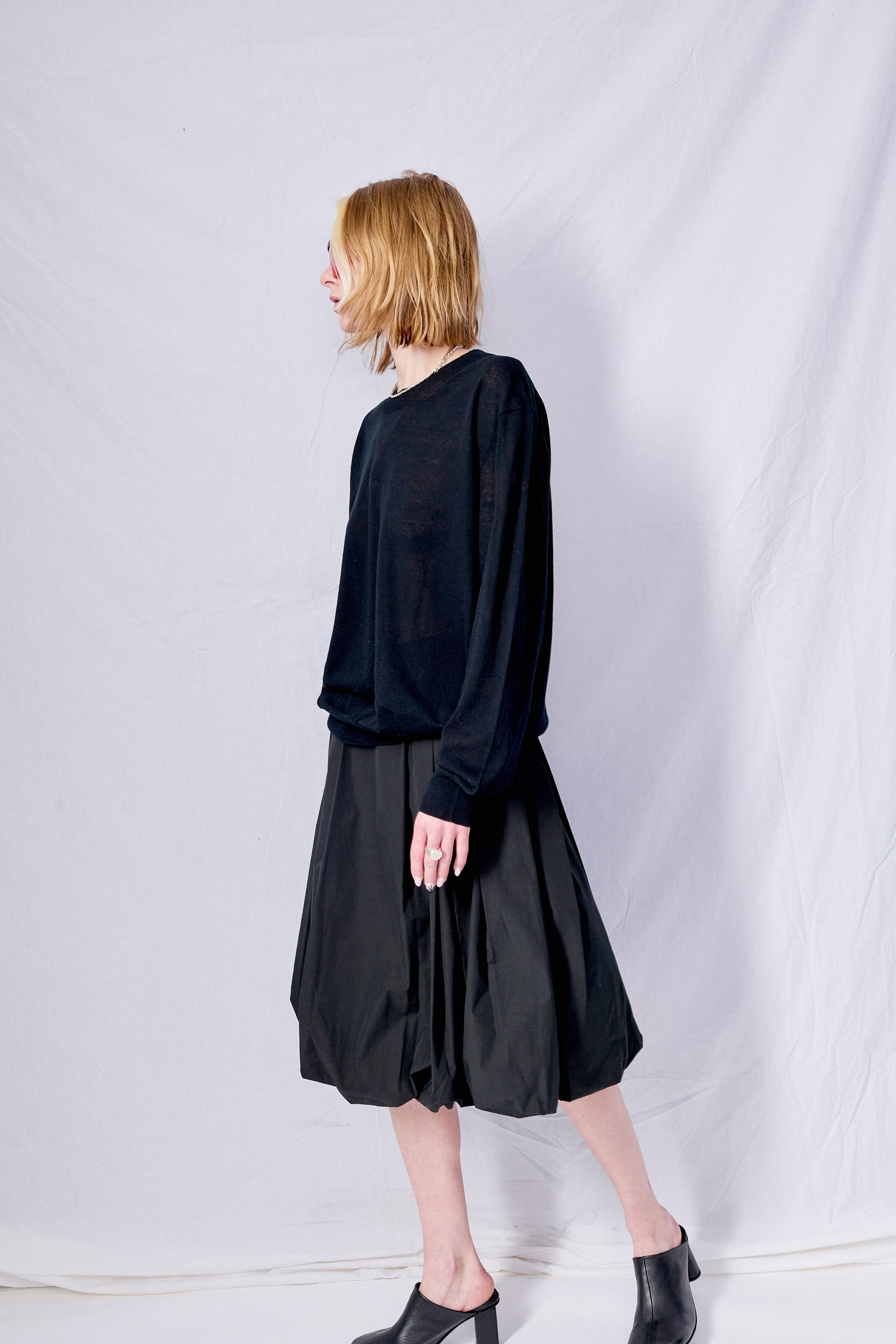 Black Paperly Crewneck Sweater