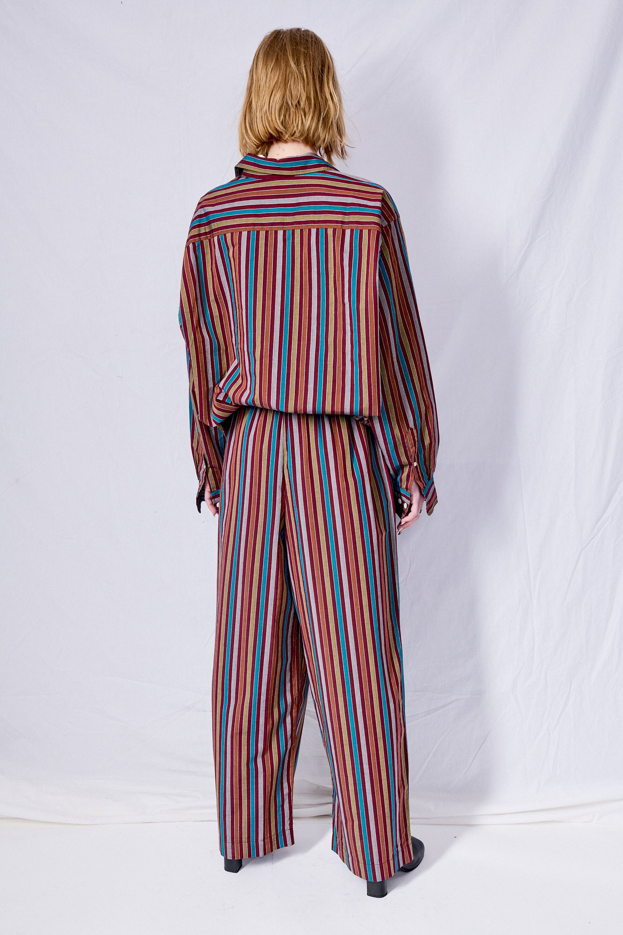 Maroon Multi Stripe Ole Pants