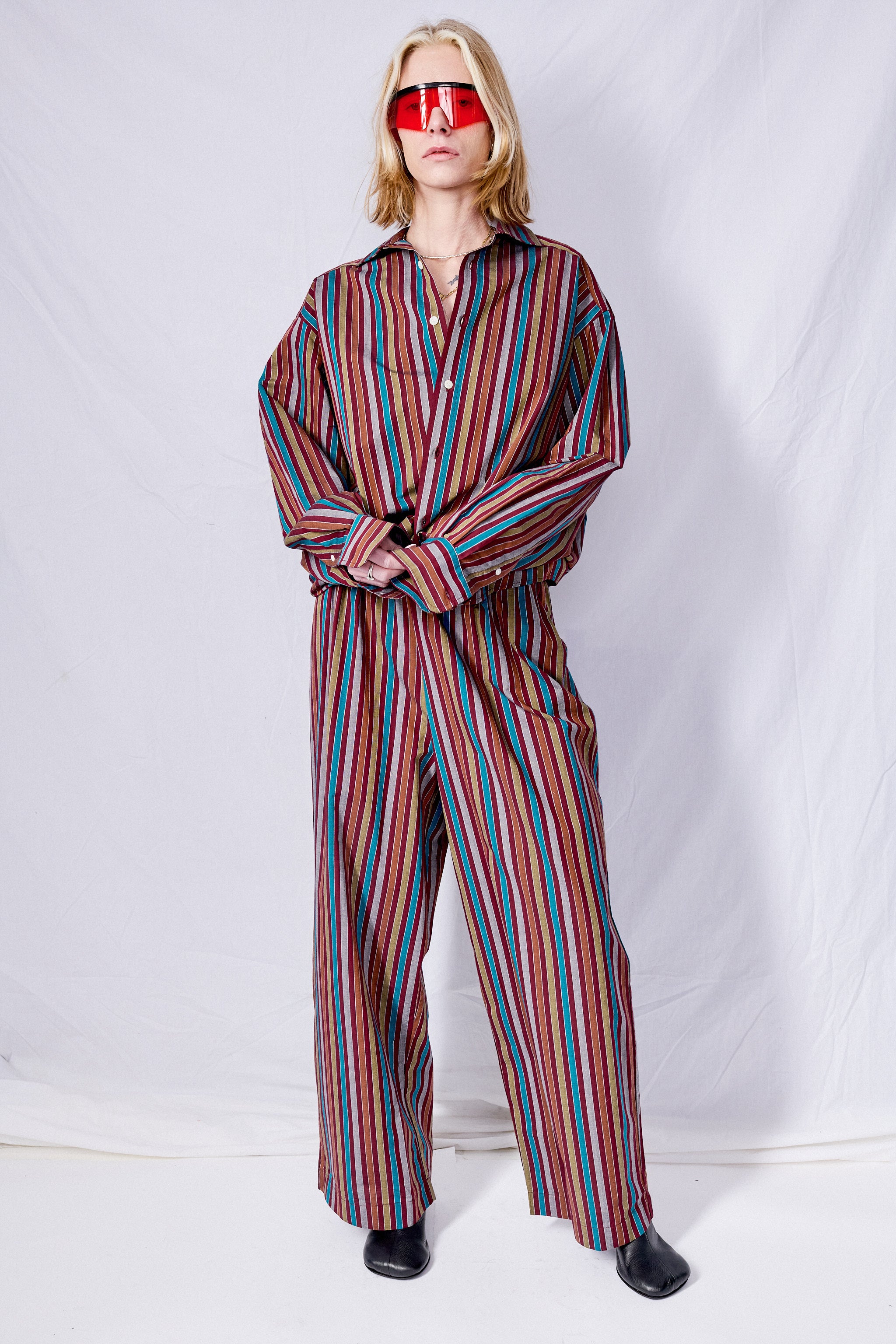 Maroon Multi Stripe Ole Pants