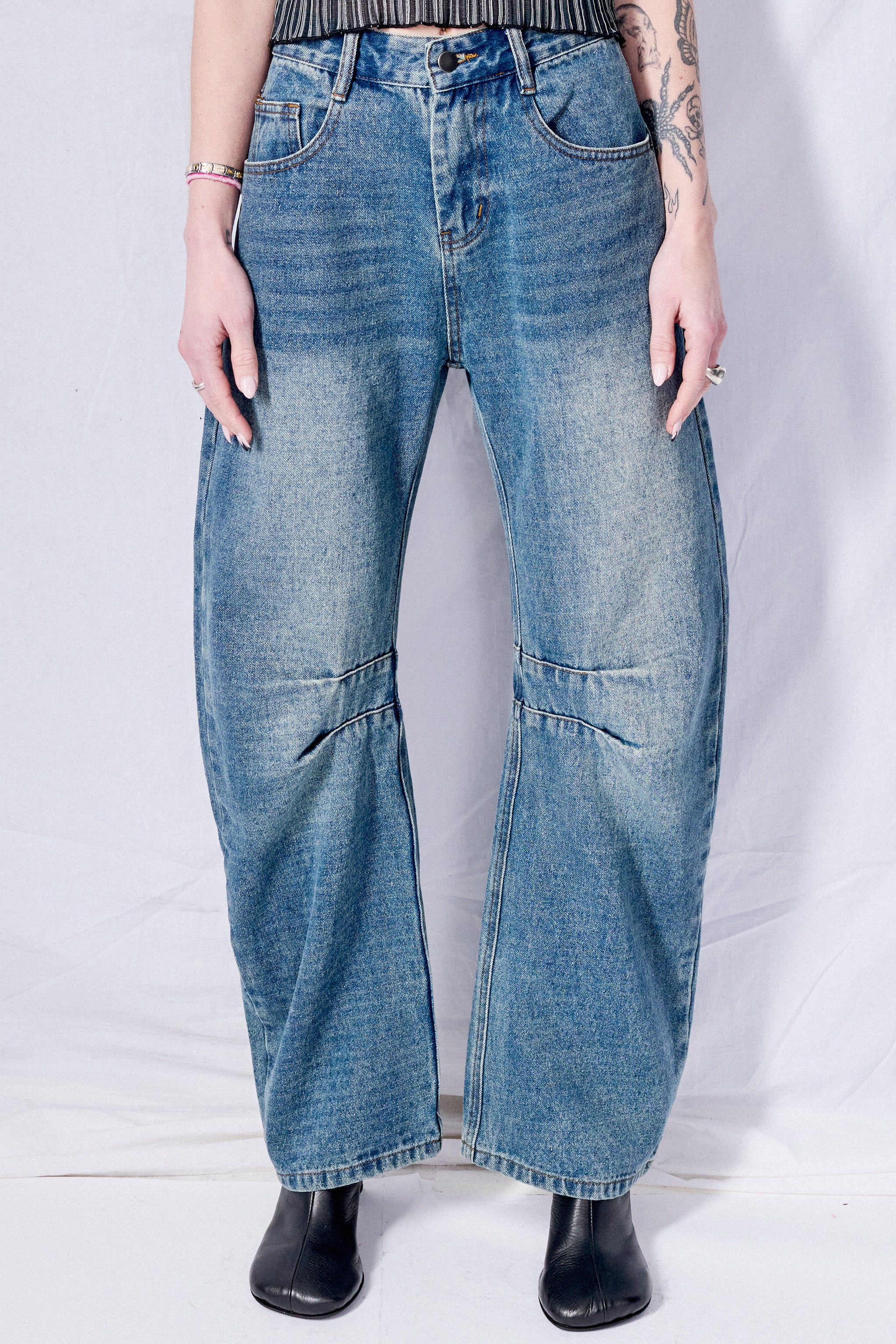 Indigo Darted Leg Jeans
