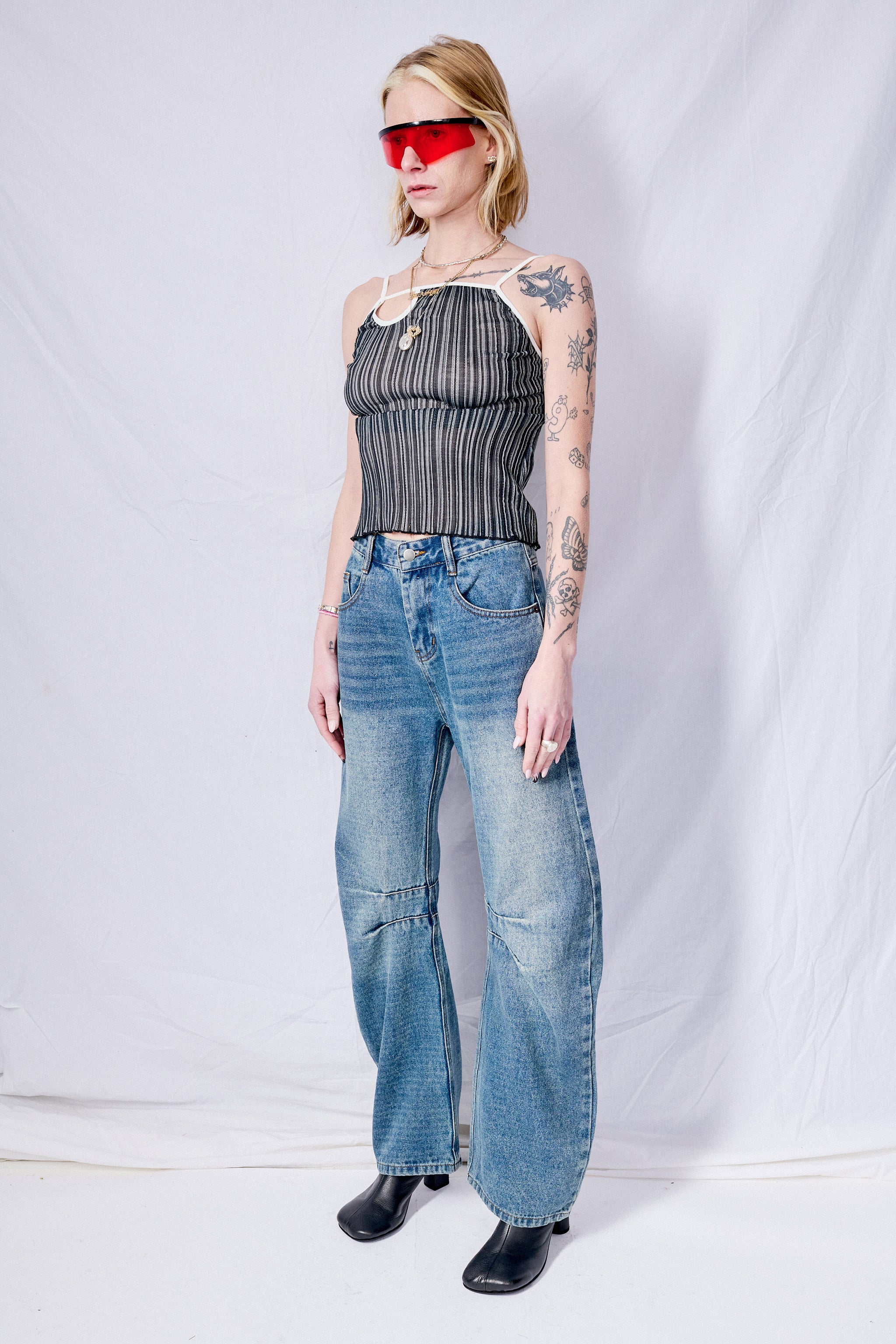 Indigo Darted Leg Jeans