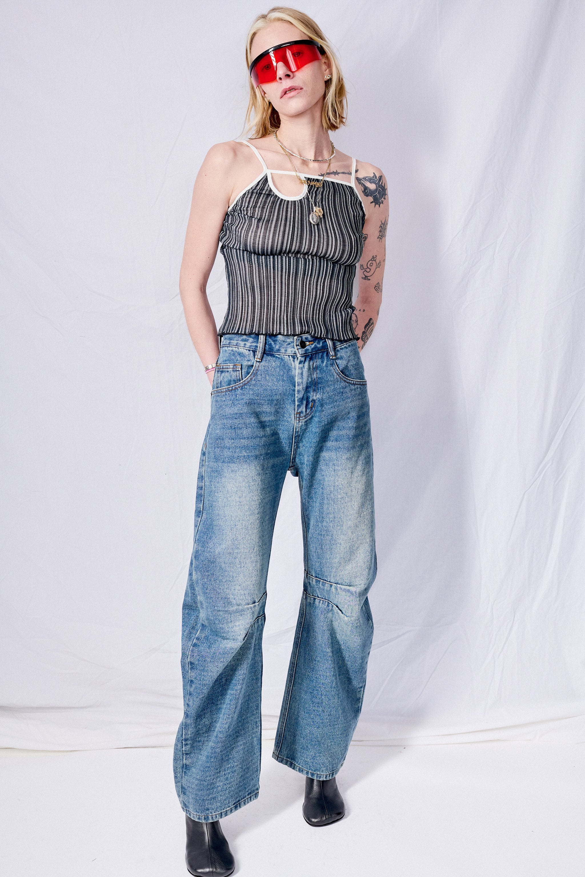 Indigo Darted Leg Jeans