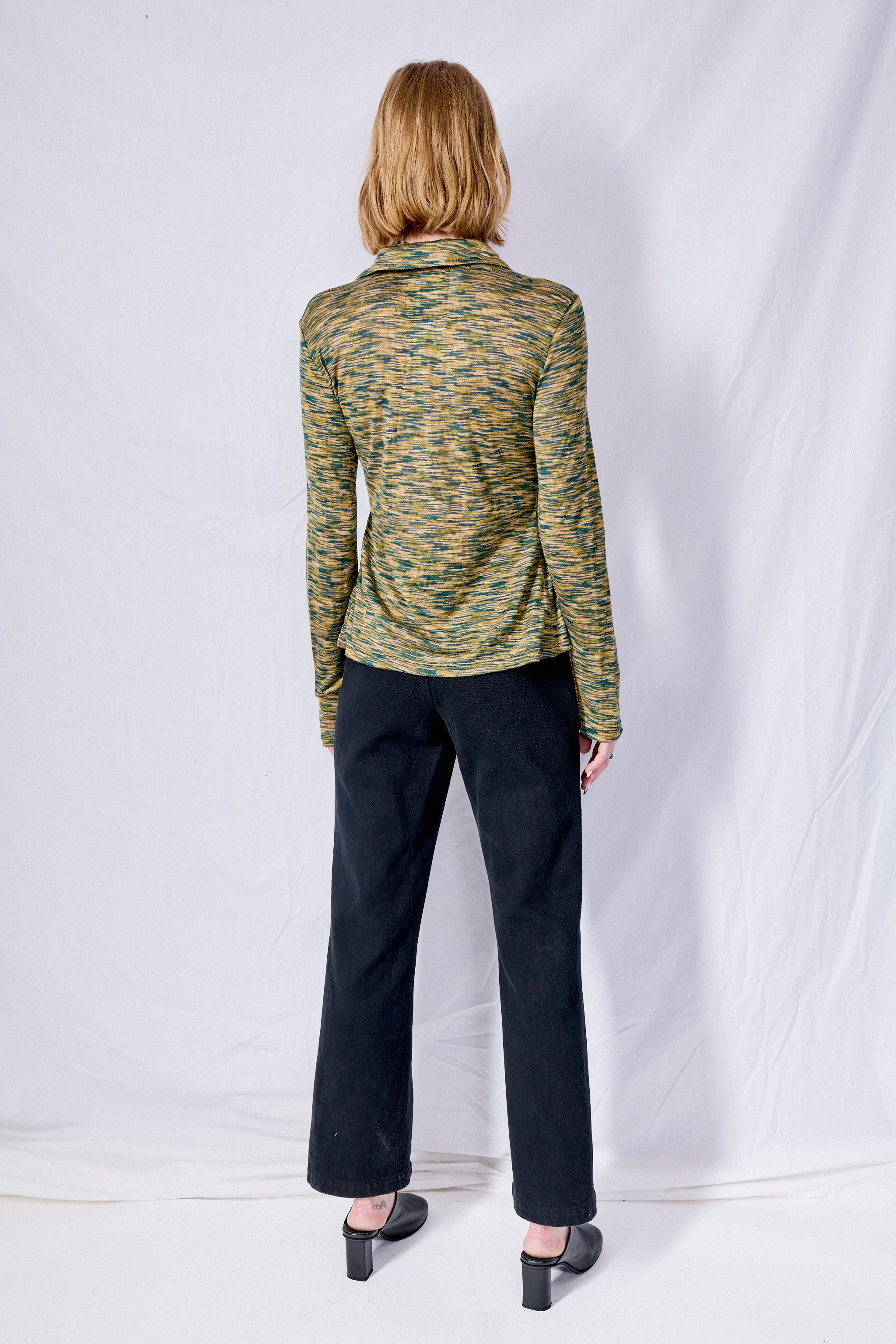 Black Denim Hook Front Flare Pant