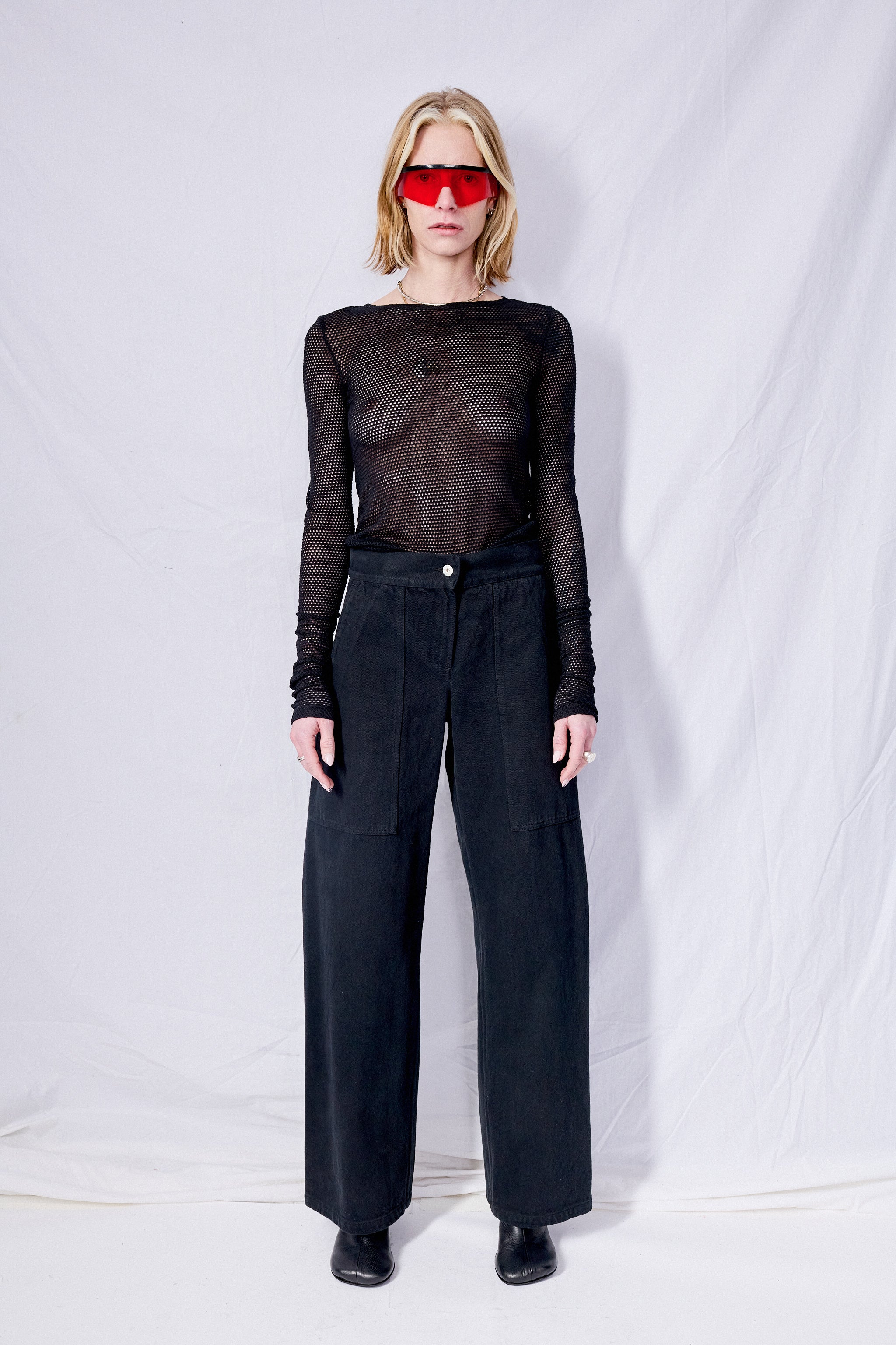 Black Denim Simple Pant