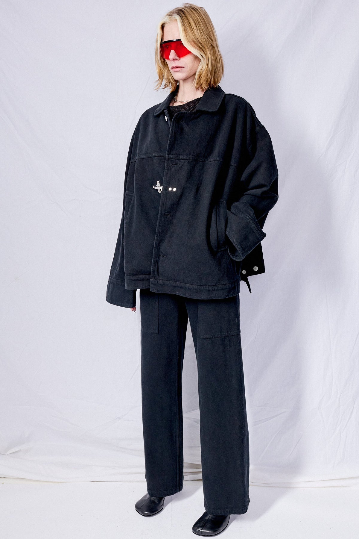 Black Denim Simple Pant
