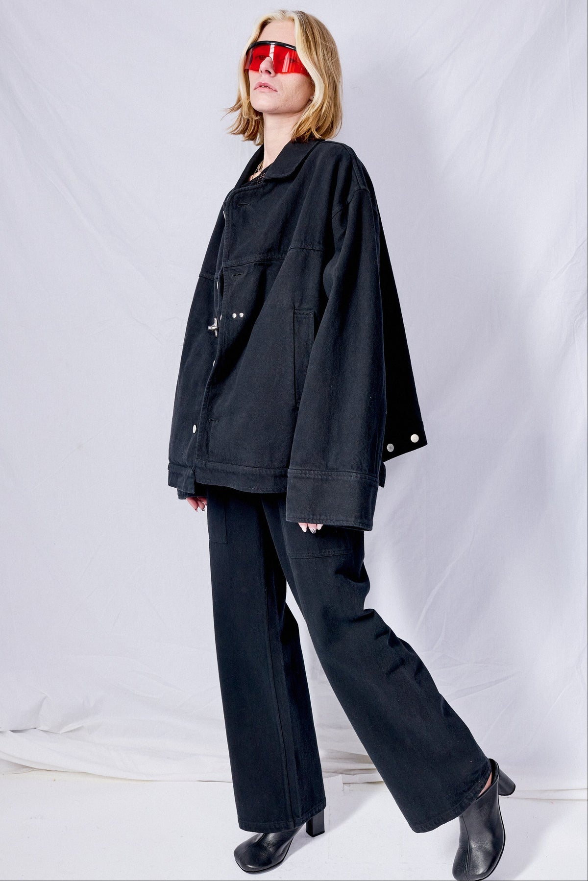 Black Denim Simple Pant