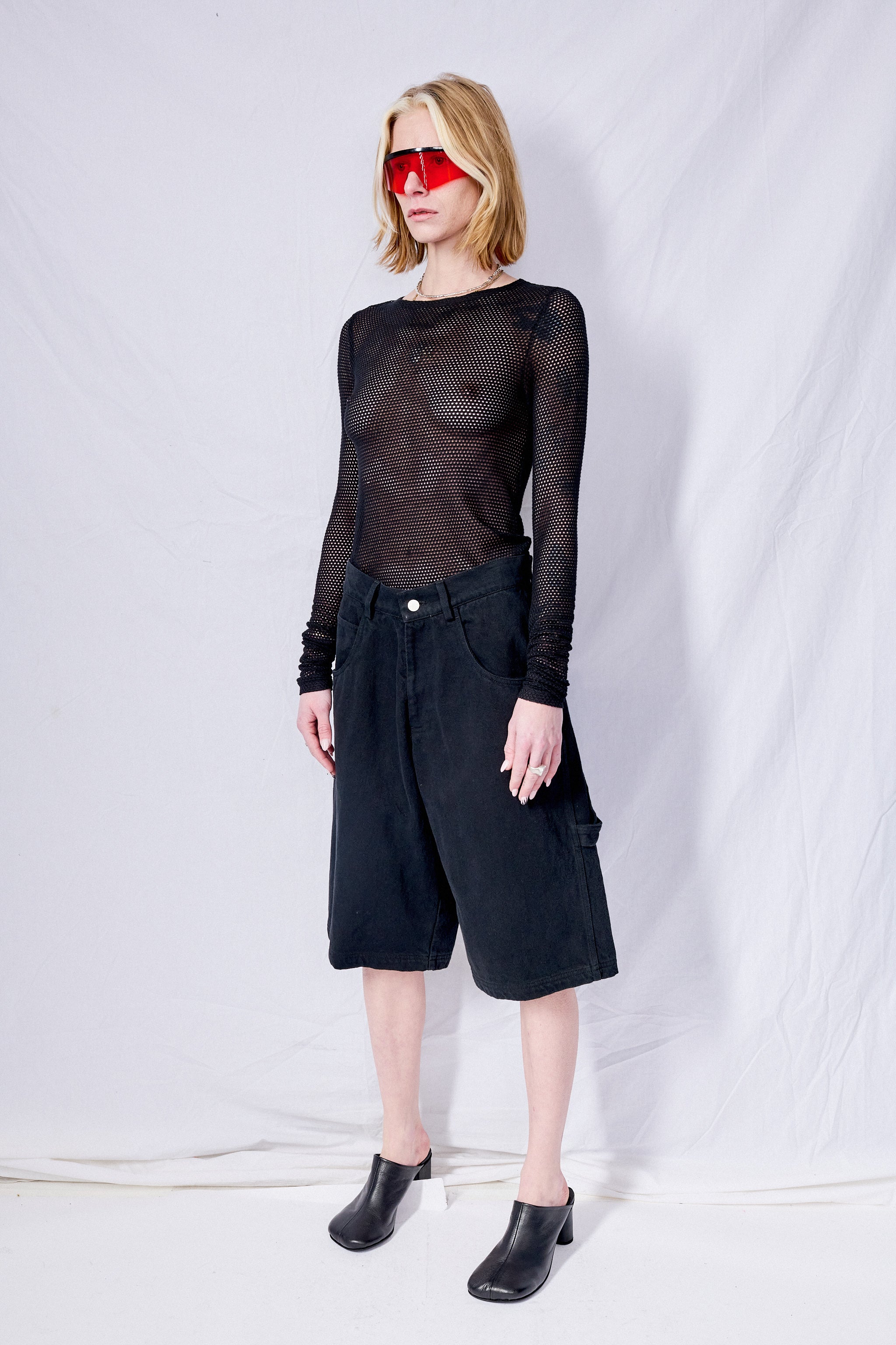 Black Denim Painter Short