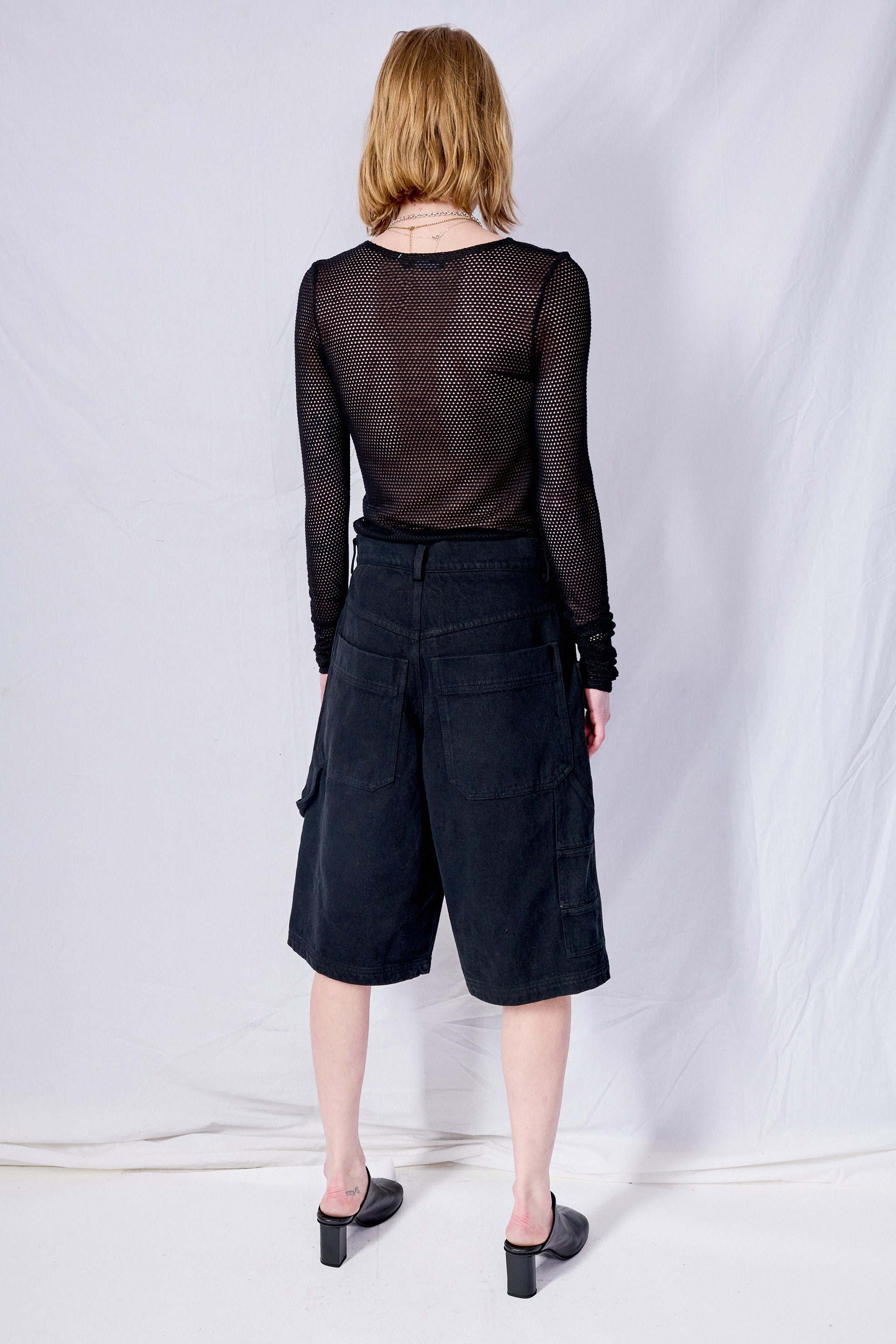 Black Denim Painter Short