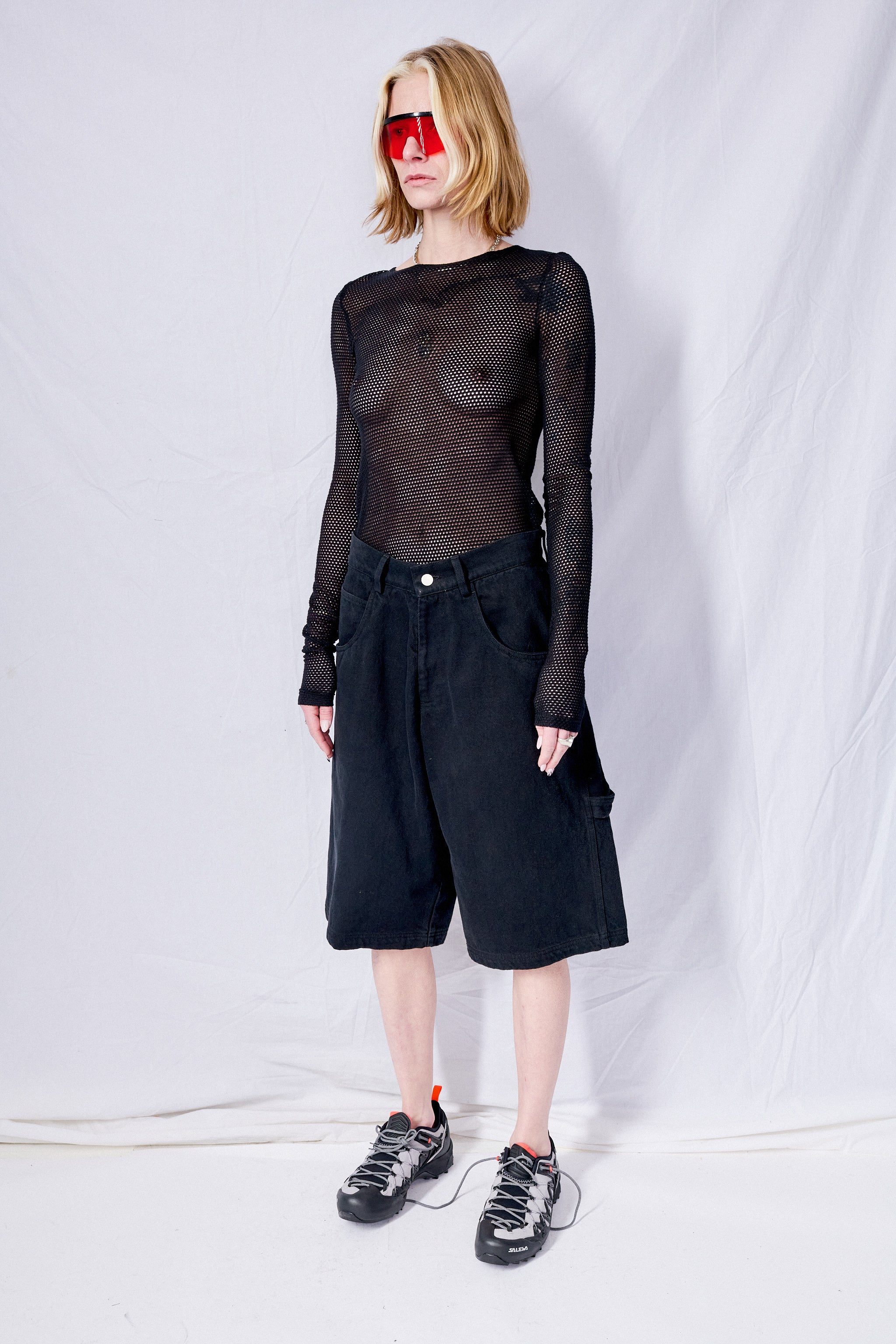 Black Denim Painter Short