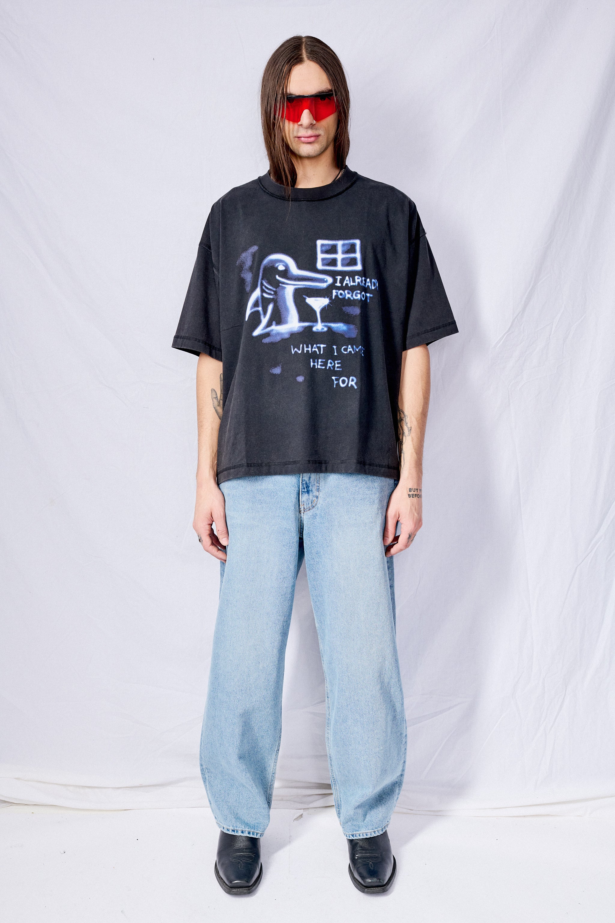 Vintage Black Already Forgot Reversible Tee